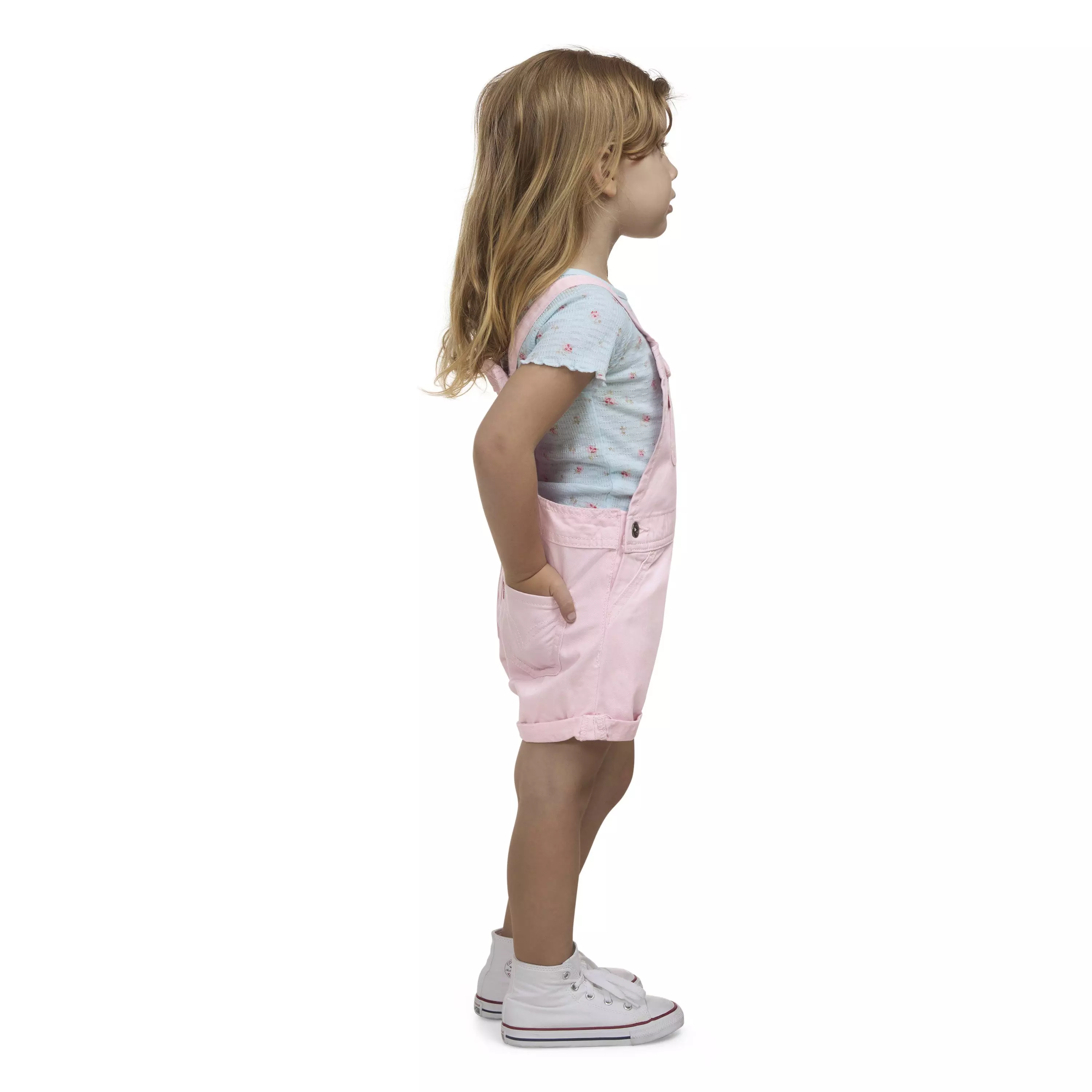 Levi's Toddler Girls' Knot Strap Pink Wash Denim Shortalls - PINK