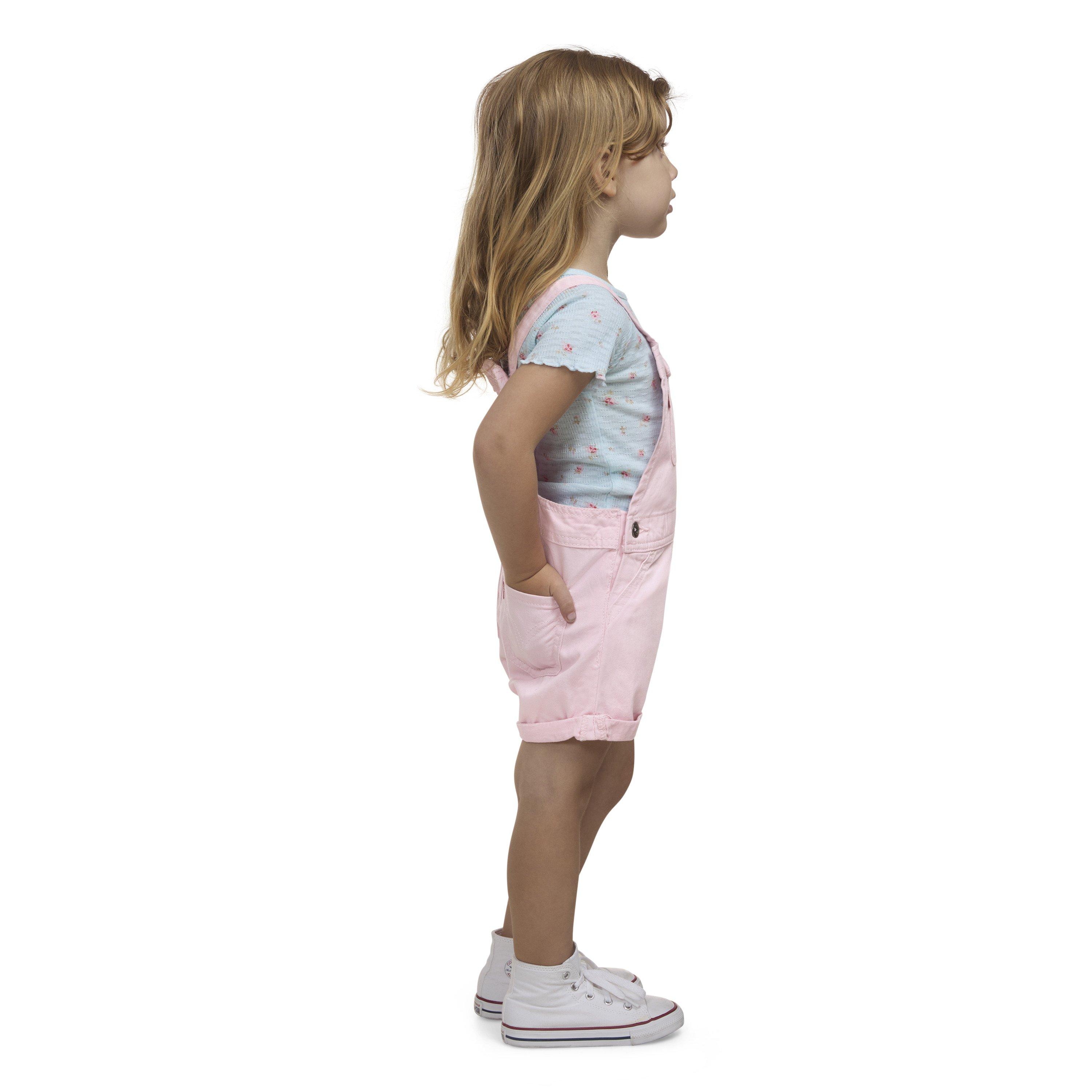 Levi's Knot Strap Toddler Girls' Pink Wash Denim Shortalls