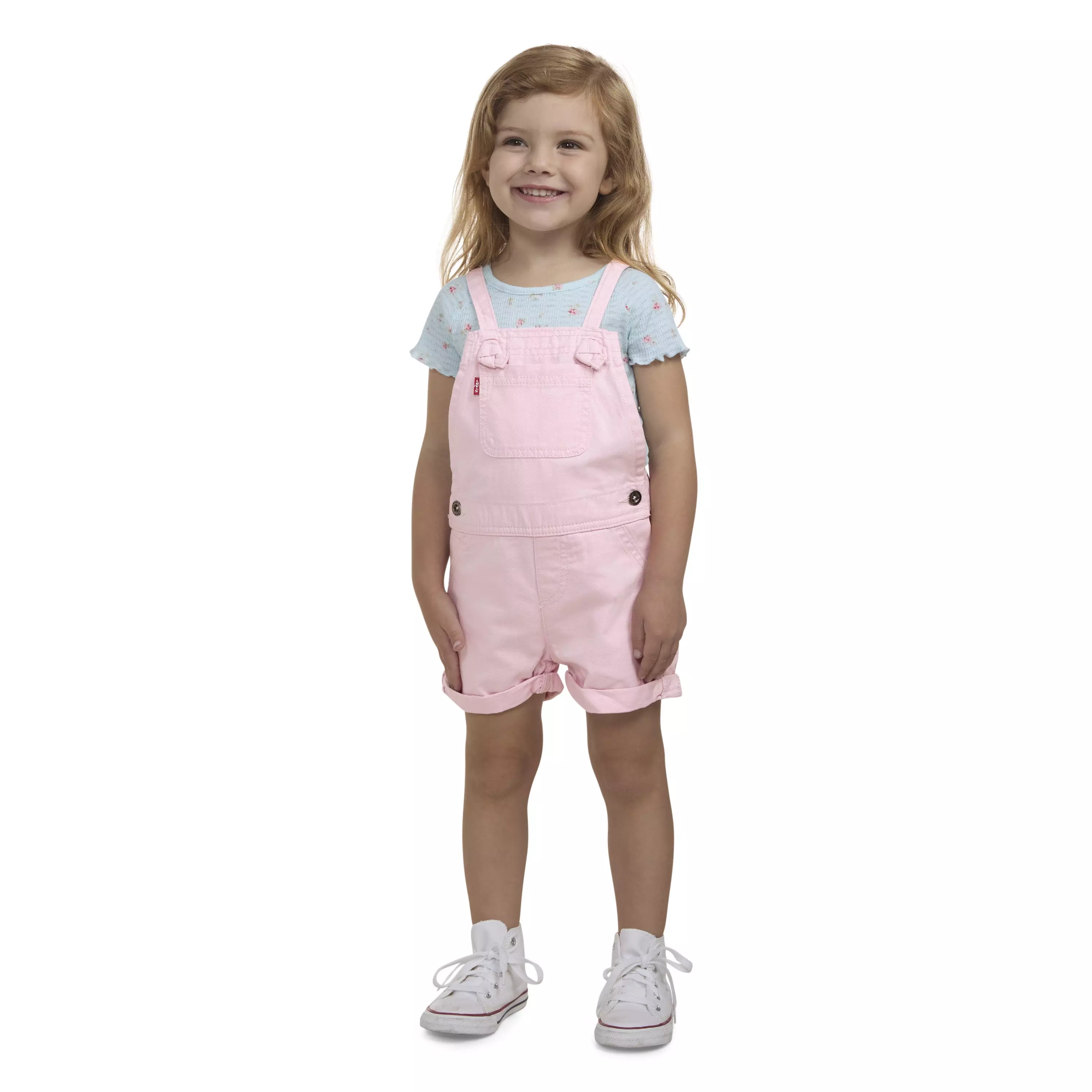 Levi's Toddler Girls' Knot Strap Pink Wash Denim Shortalls - PINK