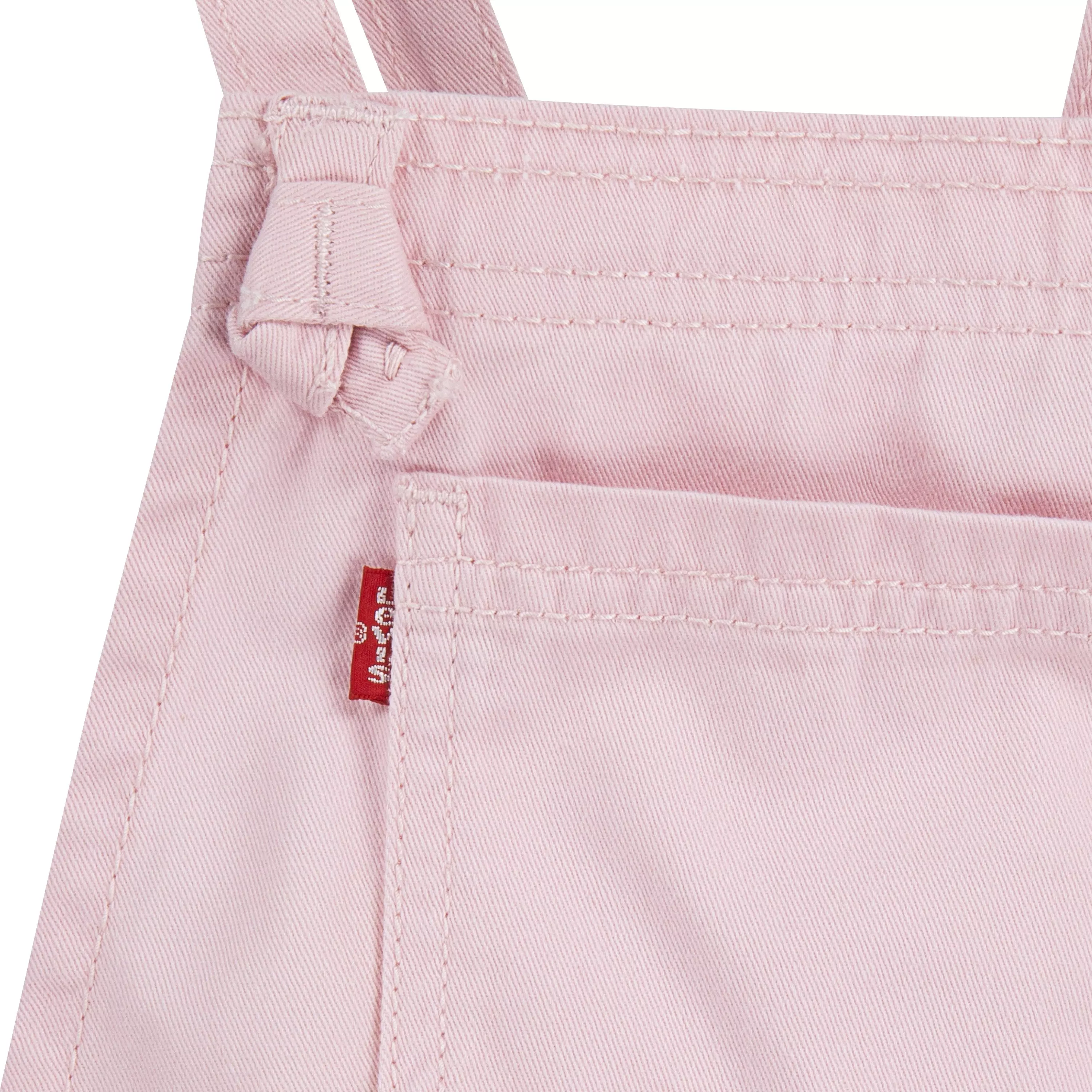 Levi's Little Girls' Knot Strap Pink Wash Denim Shortalls - PINK