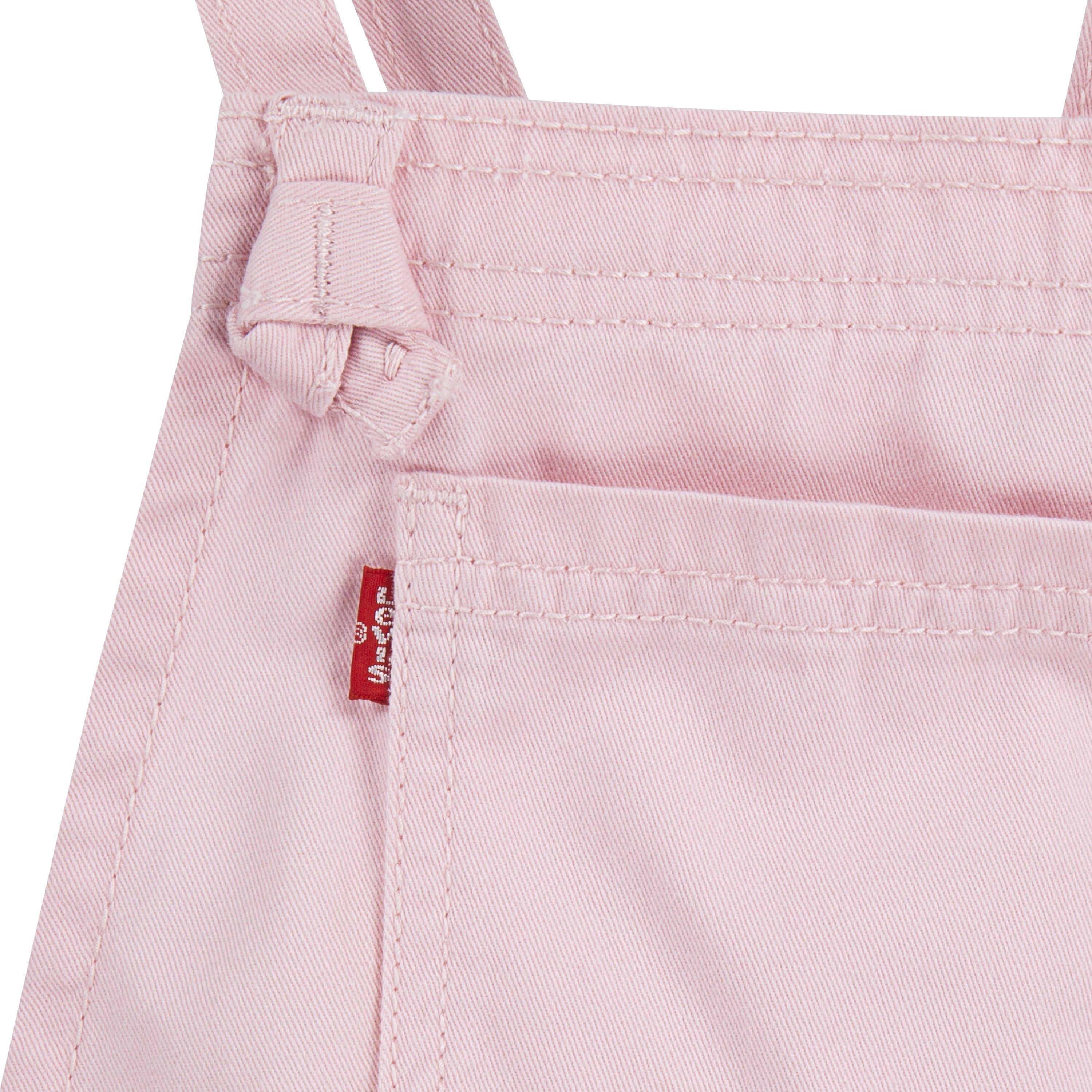 Levi's Knot Strap Little Girls' Pink Wash Denim Shortalls