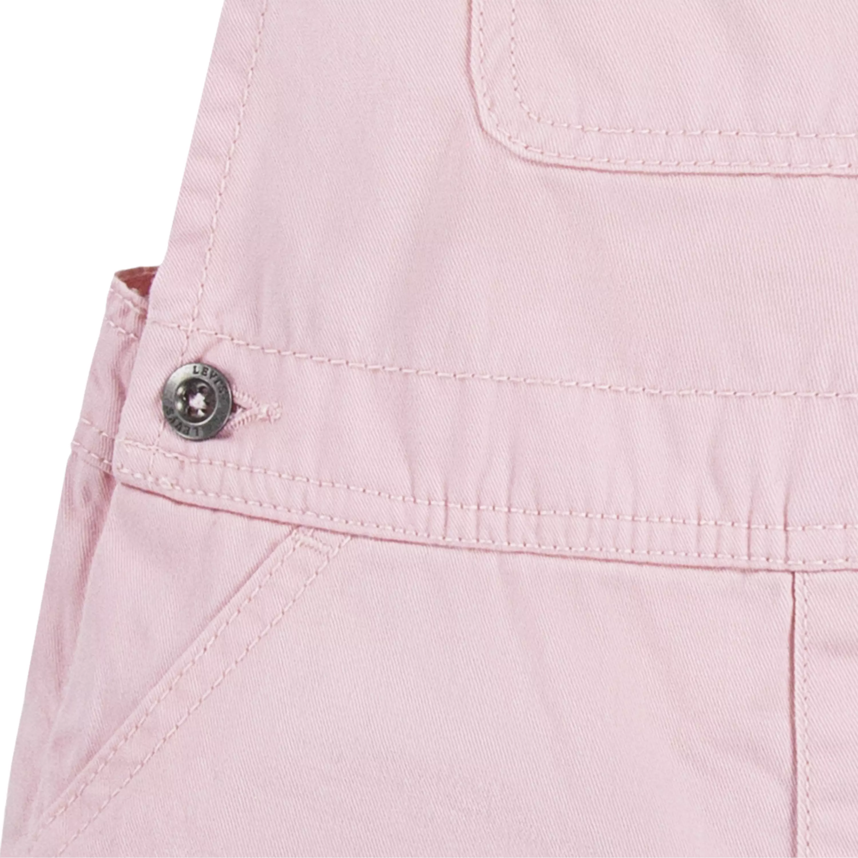 Levi's Little Girls' Knot Strap Pink Wash Denim Shortalls - PINK