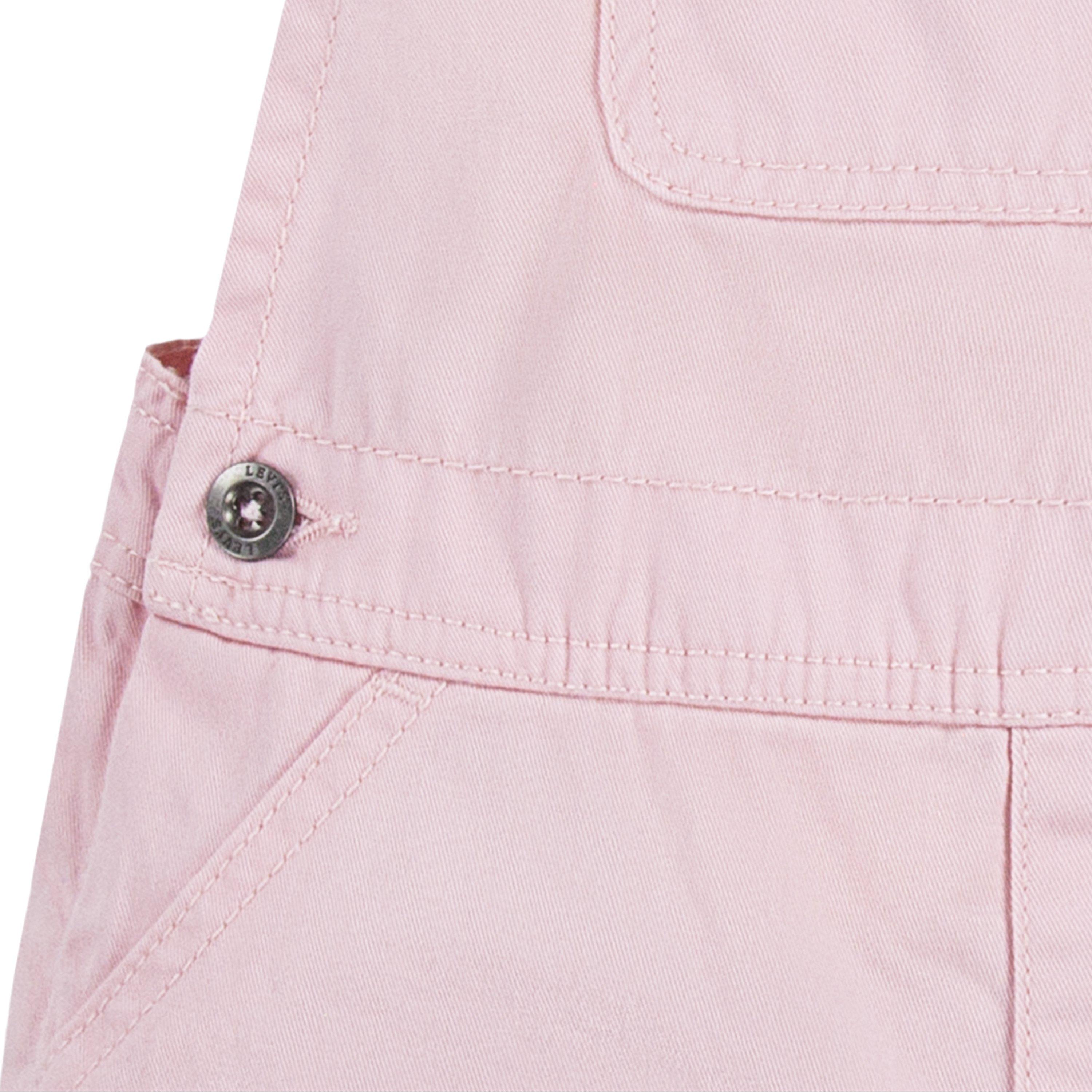 Levi's Knot Strap Little Girls' Pink Wash Denim Shortalls