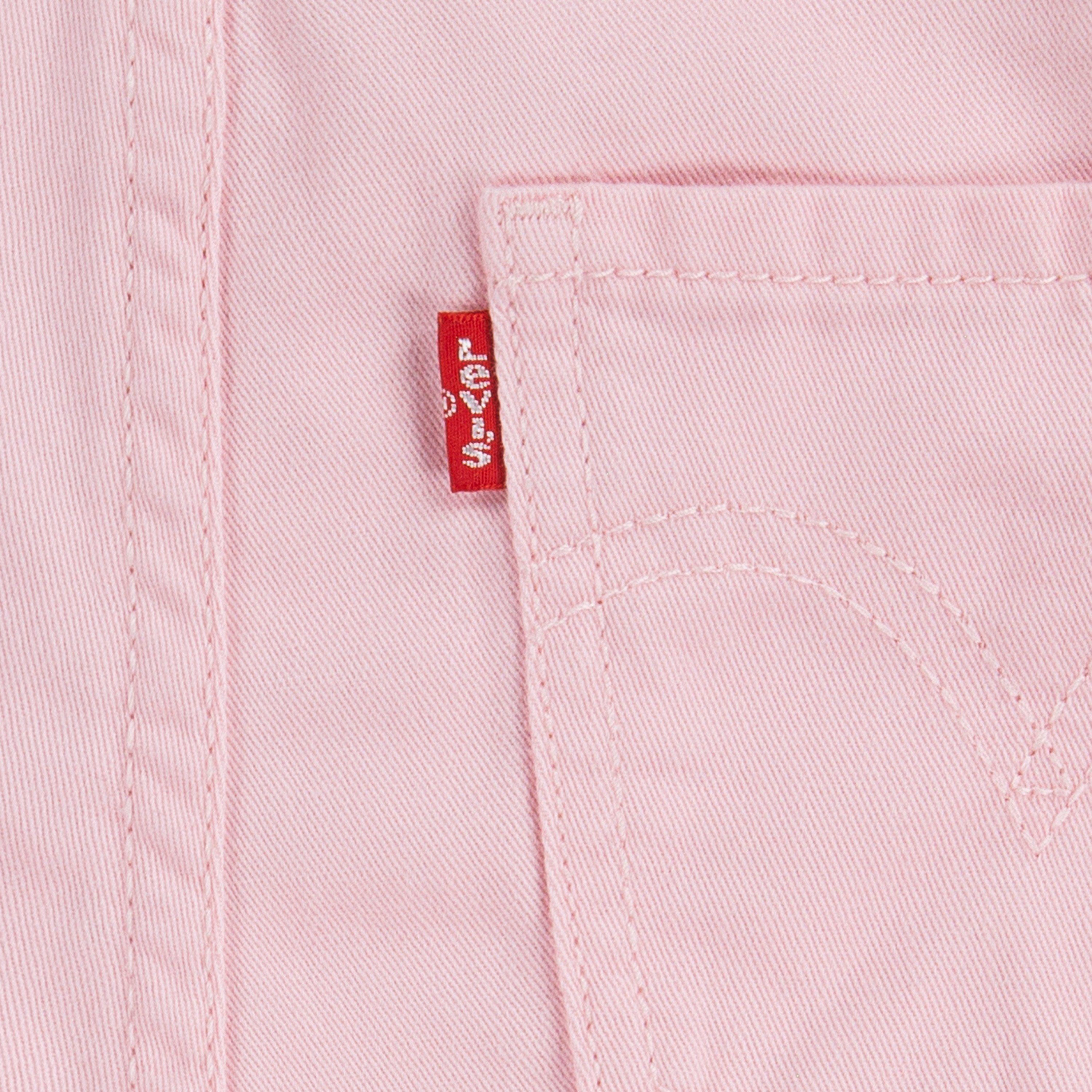 Levi's Knot Strap Little Girls' Pink Wash Denim Shortalls