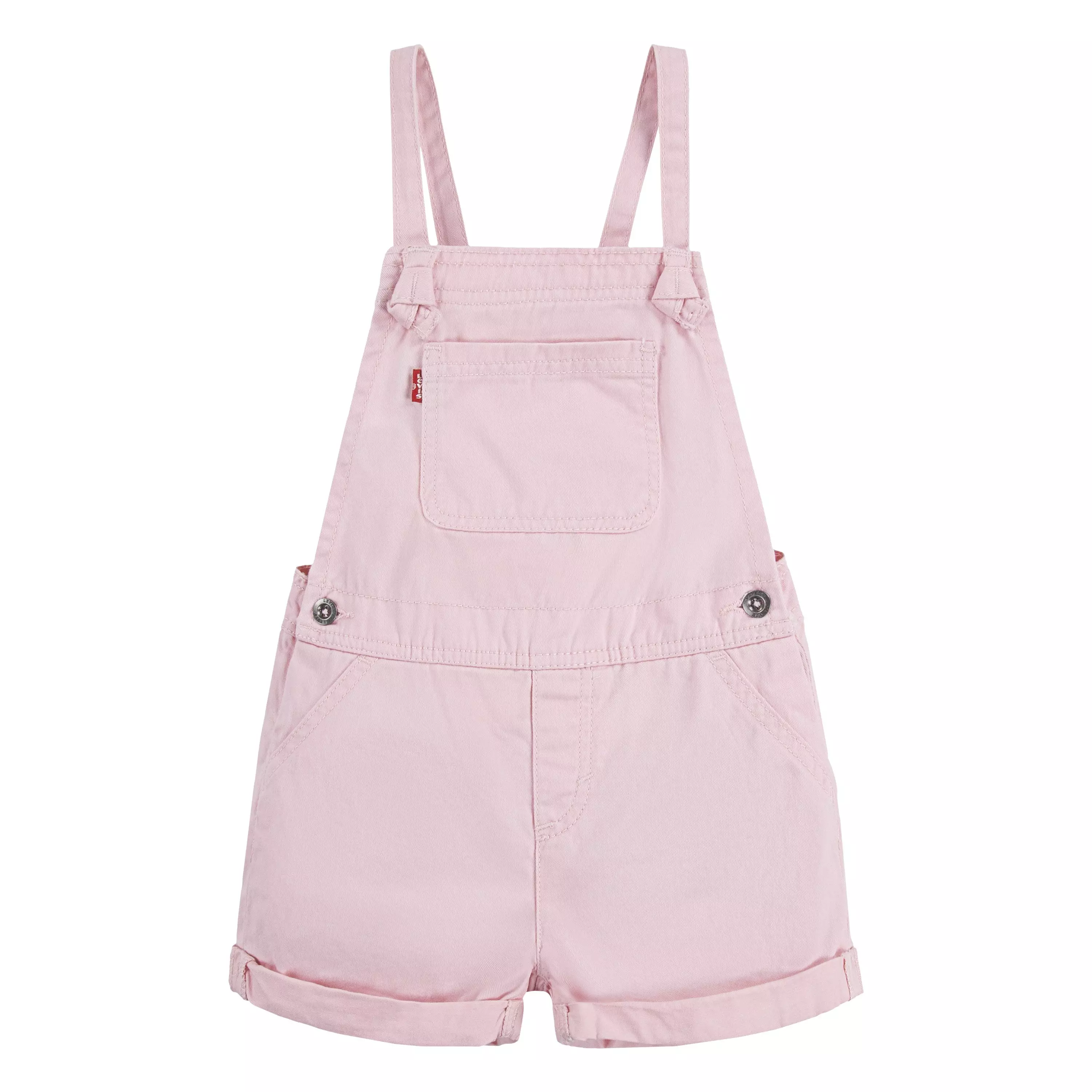 Levi's Little Girls' Knot Strap Pink Wash Denim Shortalls - PINK