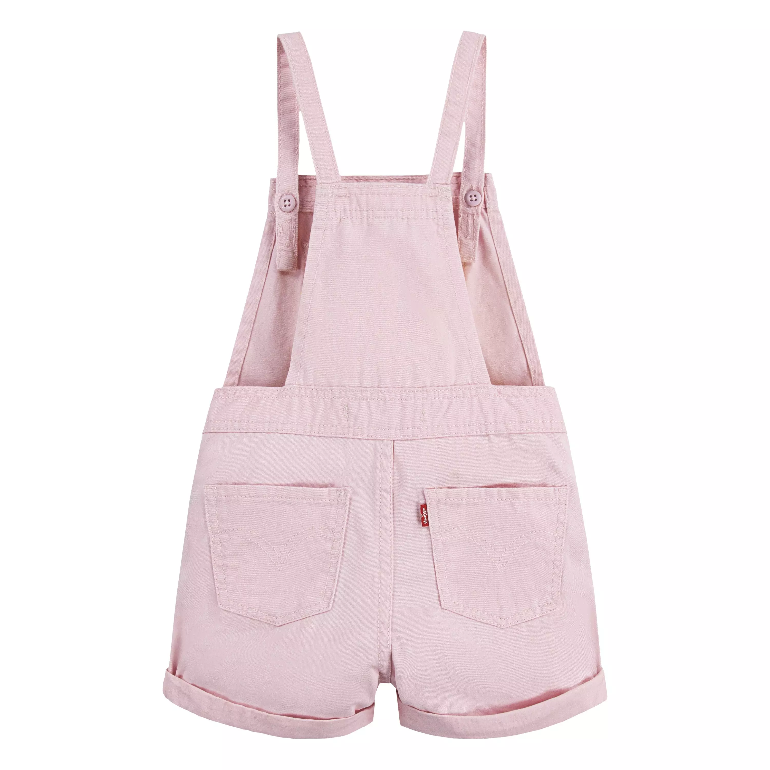 Levi's Little Girls' Knot Strap Pink Wash Denim Shortalls - PINK