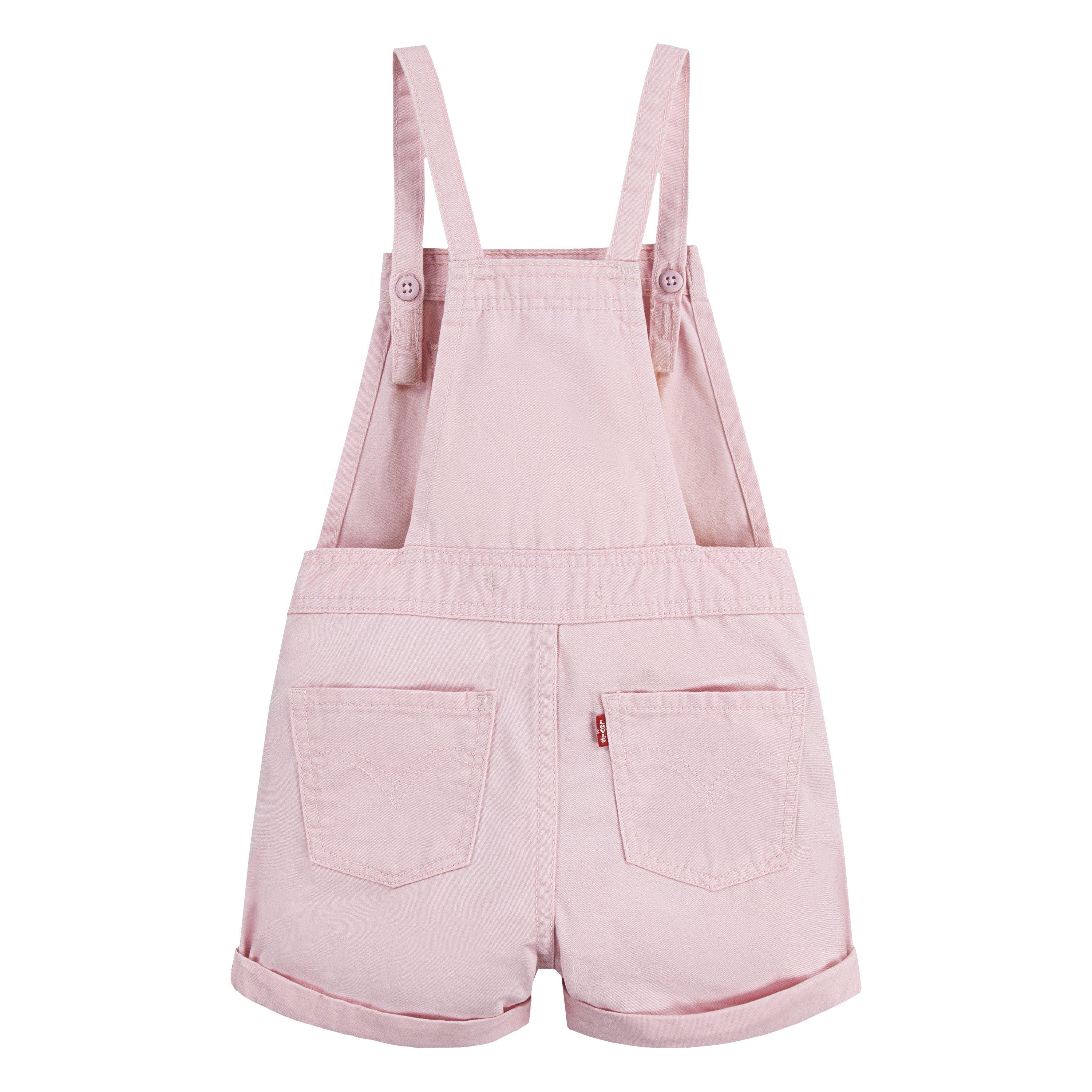 Levi's Knot Strap Little Girls' Pink Wash Denim Shortalls