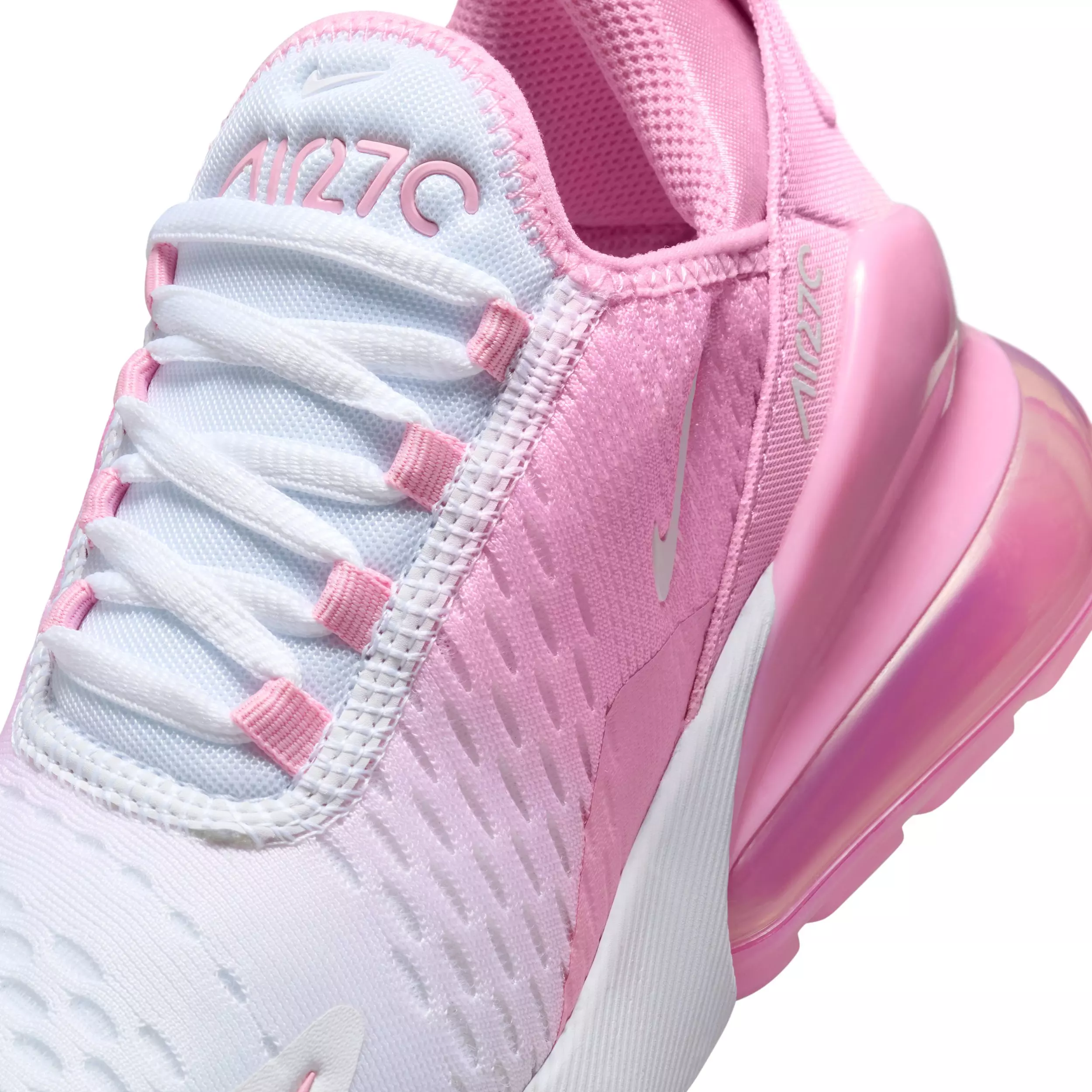 Nike Air Max 270 "Pink Rise/White" Grade School Girls' Shoe - PINK/WHITE