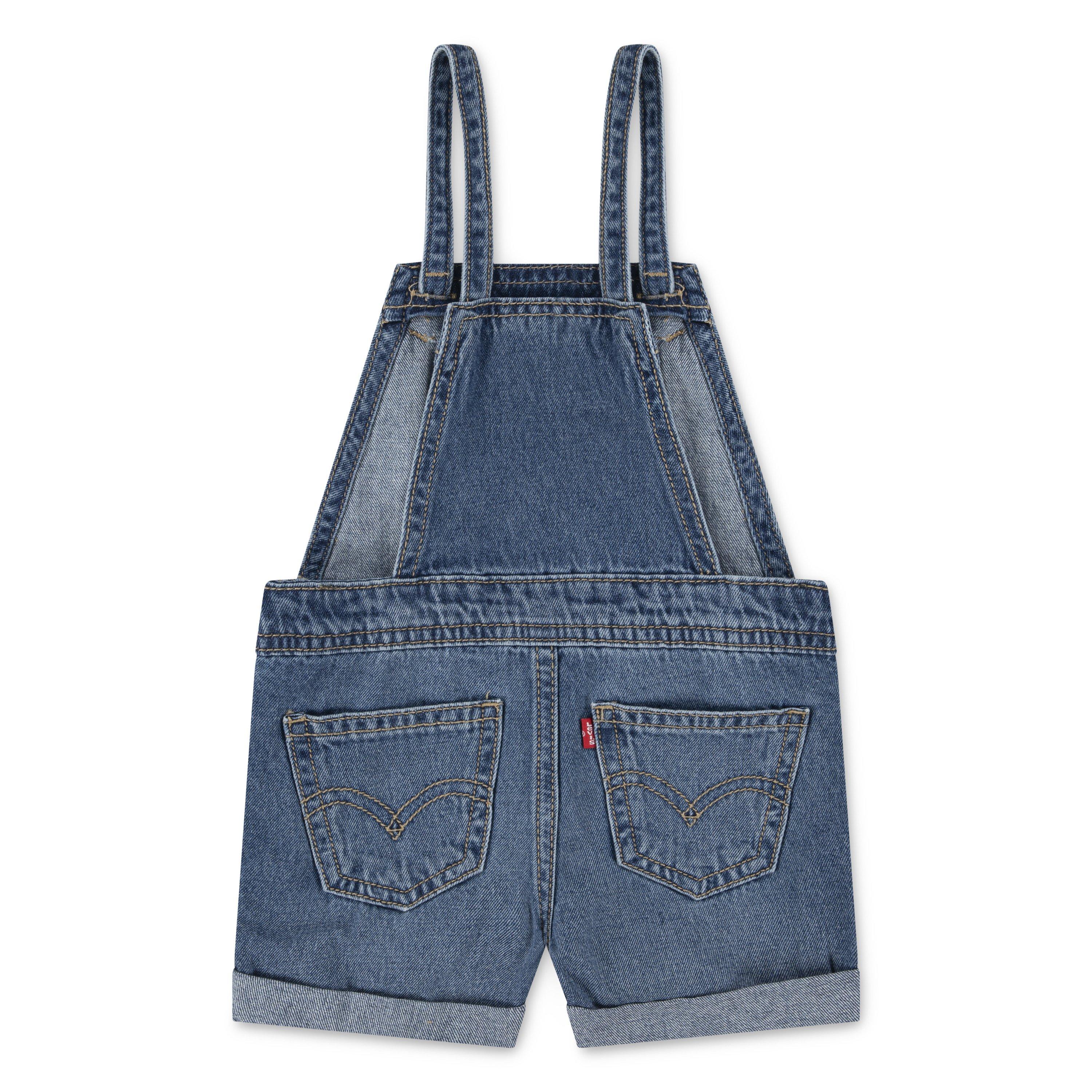Levi's Infant Girls' Knot Strap Dark Blue Wash Denim Shortalls - BLUE Thumbnail View 2
