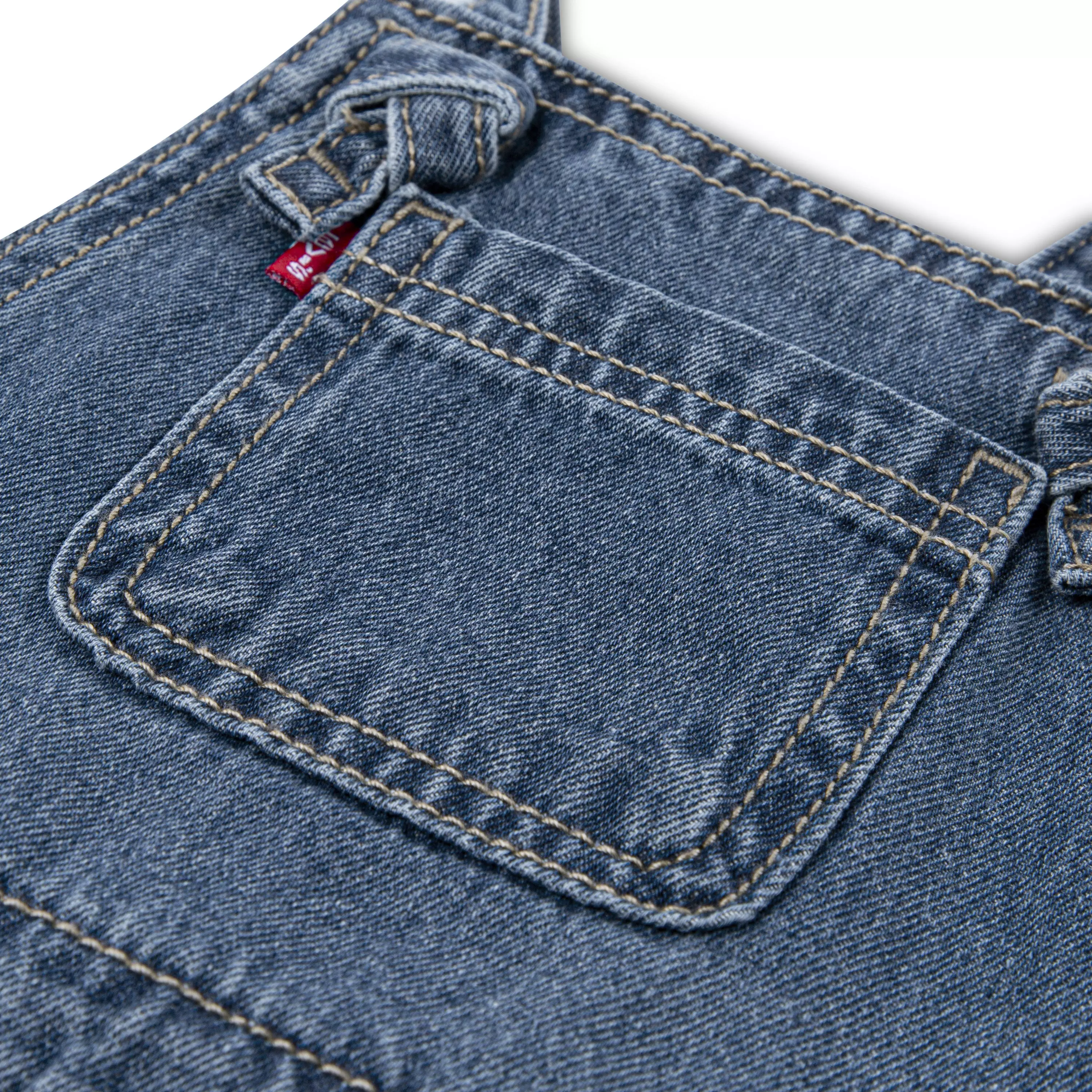 Levi's Infant Girls' Knot Strap Dark Blue Wash Denim Shortalls - BLUE