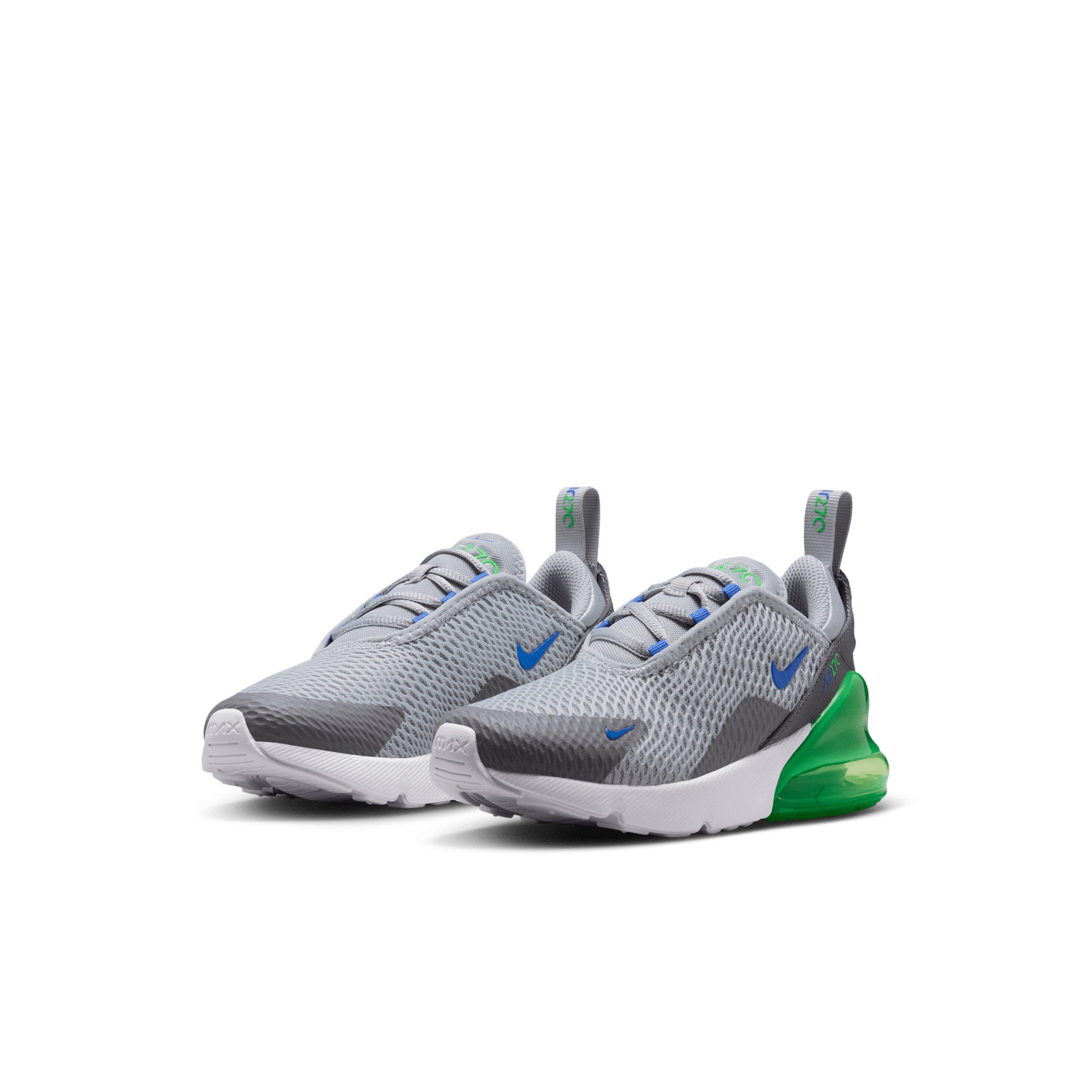 Nike Air Max 270 Preschool Boys' "Wolf Grey/Smoke Grey/Green Spark/Racer Blue" Shoe