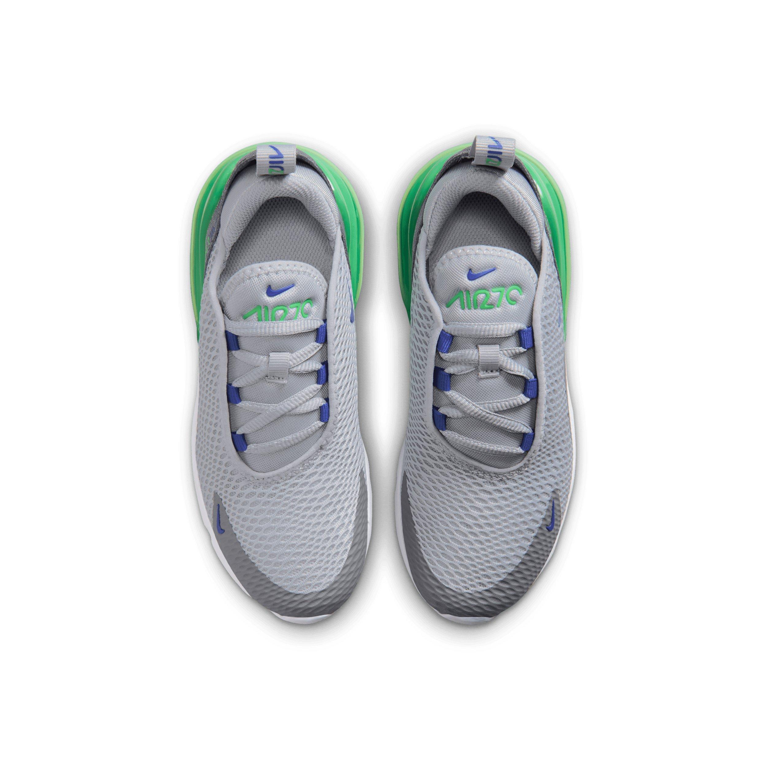 Nike Air Max 270 Preschool Boys' "Wolf Grey/Smoke Grey/Green Spark/Racer Blue" Shoe