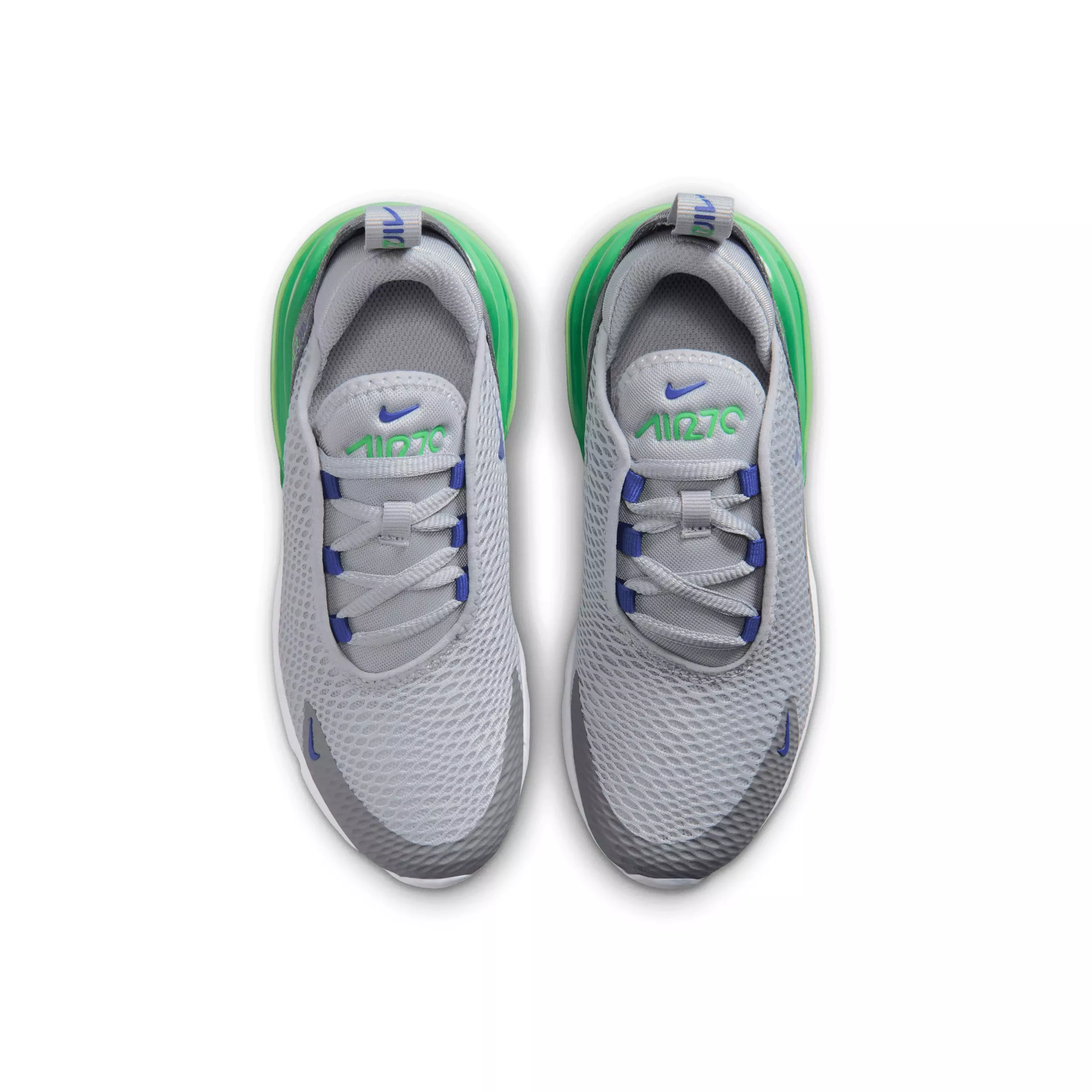 Nike Air Max 270 "Wolf Grey/Smoke Grey/Green Spark/Racer Blue" Preschool Boys' Shoe - GREY/GREY/GREEN/BLUE