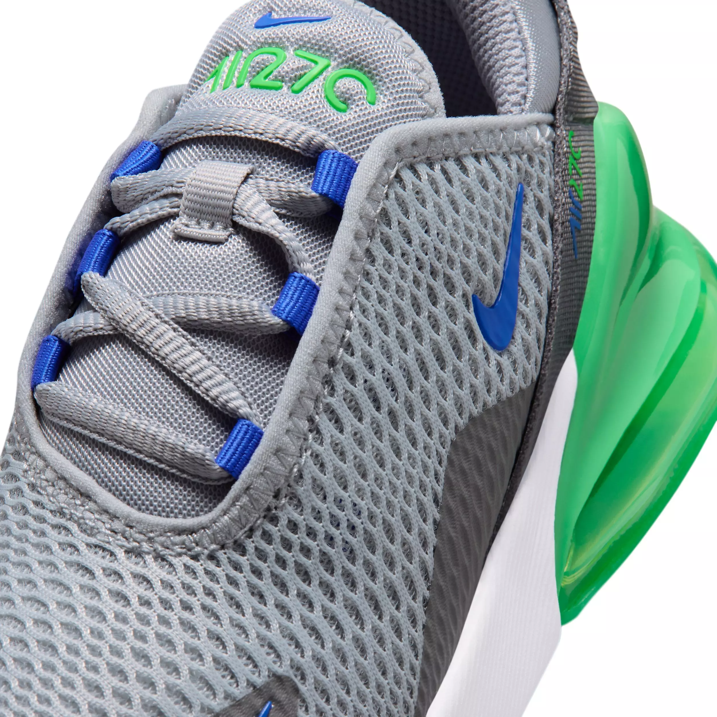 Nike Air Max 270 "Wolf Grey/Smoke Grey/Green Spark/Racer Blue" Preschool Boys' Shoe - GREY/GREY/GREEN/BLUE