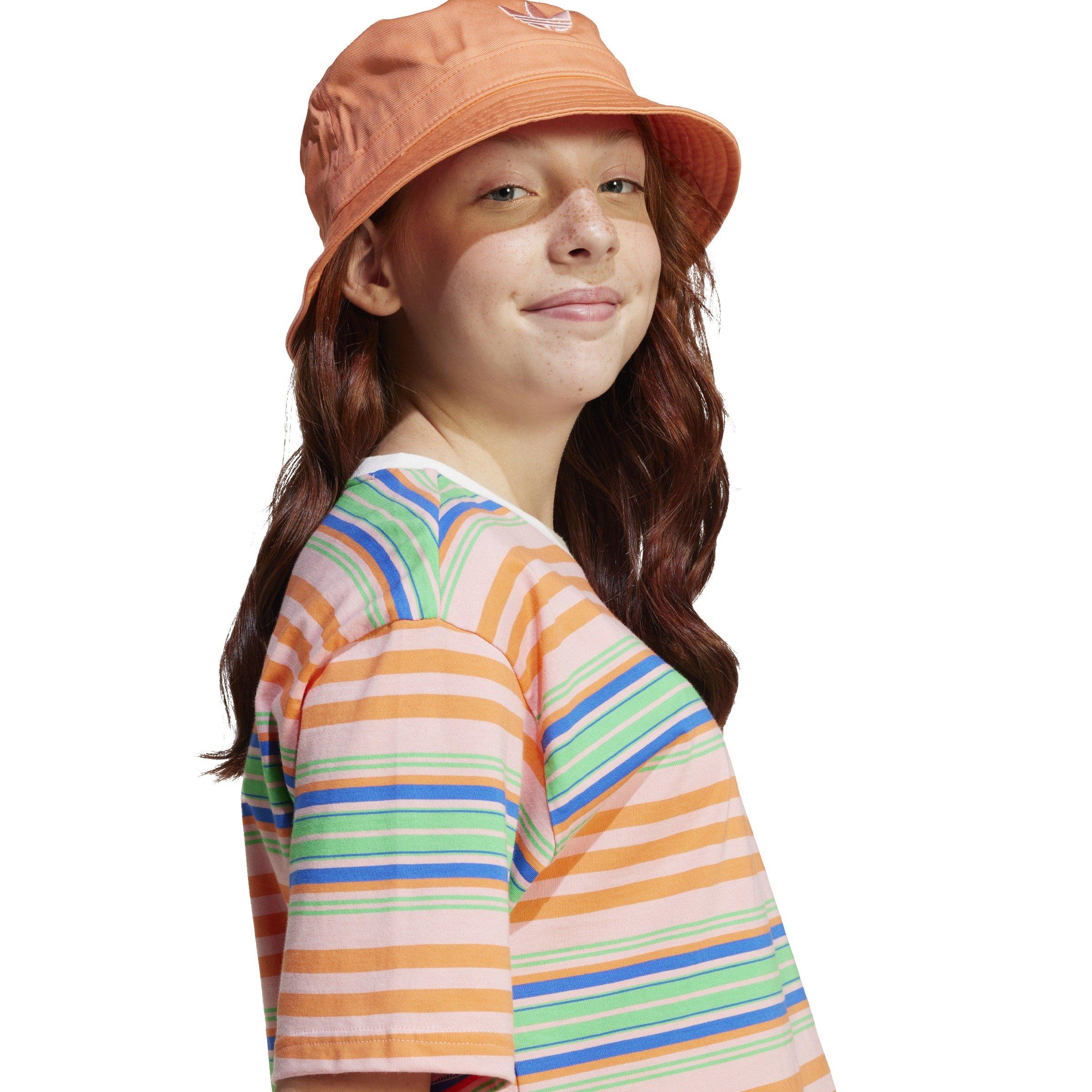 adidas Originals Big Girls' Striped Crop Tee - Multi-Color