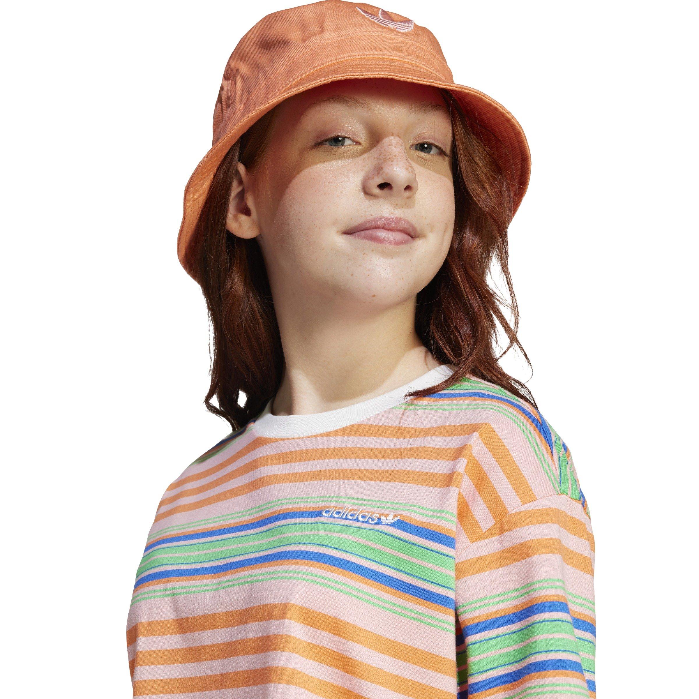 adidas Originals Big Girls' Striped Crop Tee - Multi-Color