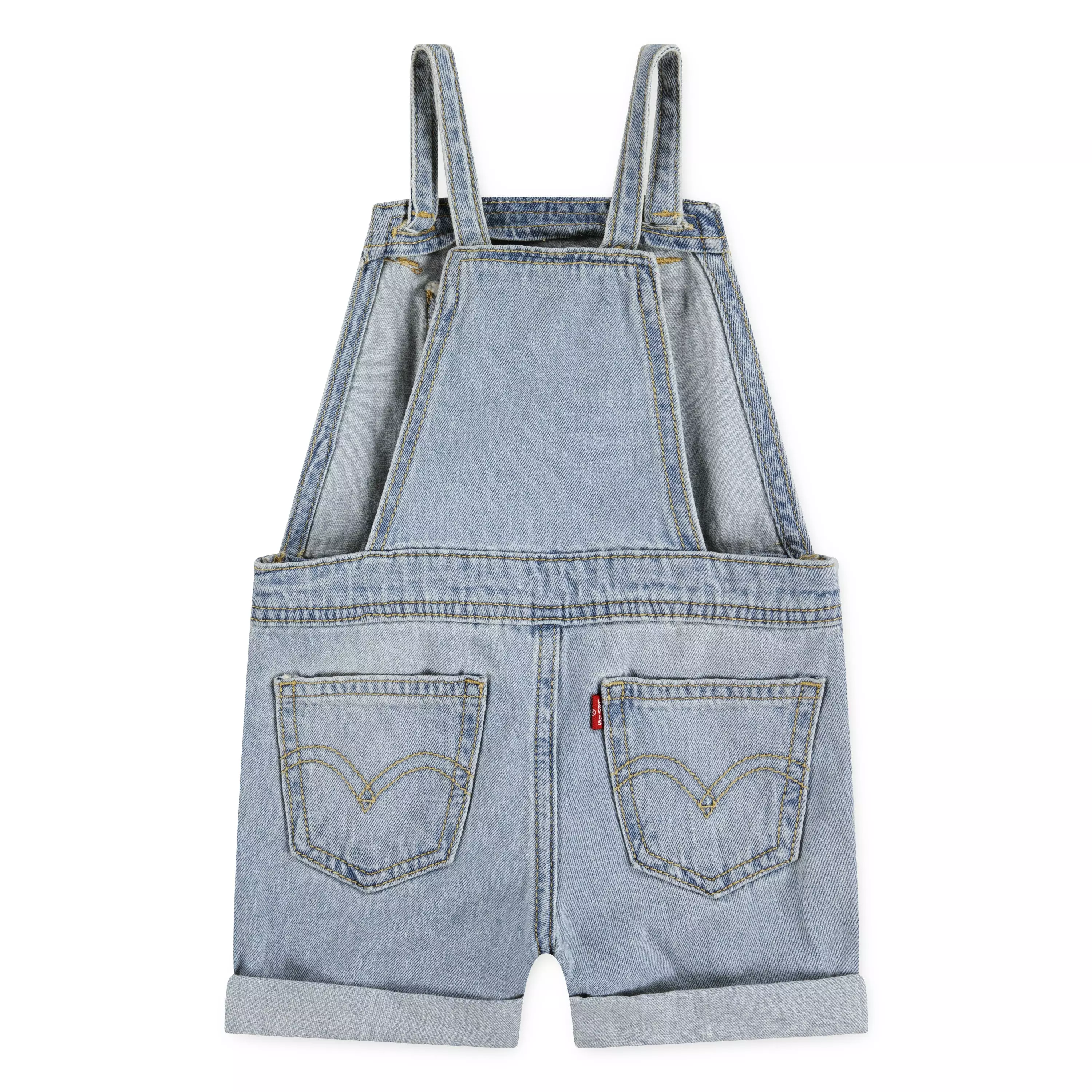 Levi's Infant Girls' Knot Strap Light Blue Wash Denim Shortalls - LIGHT BLUE