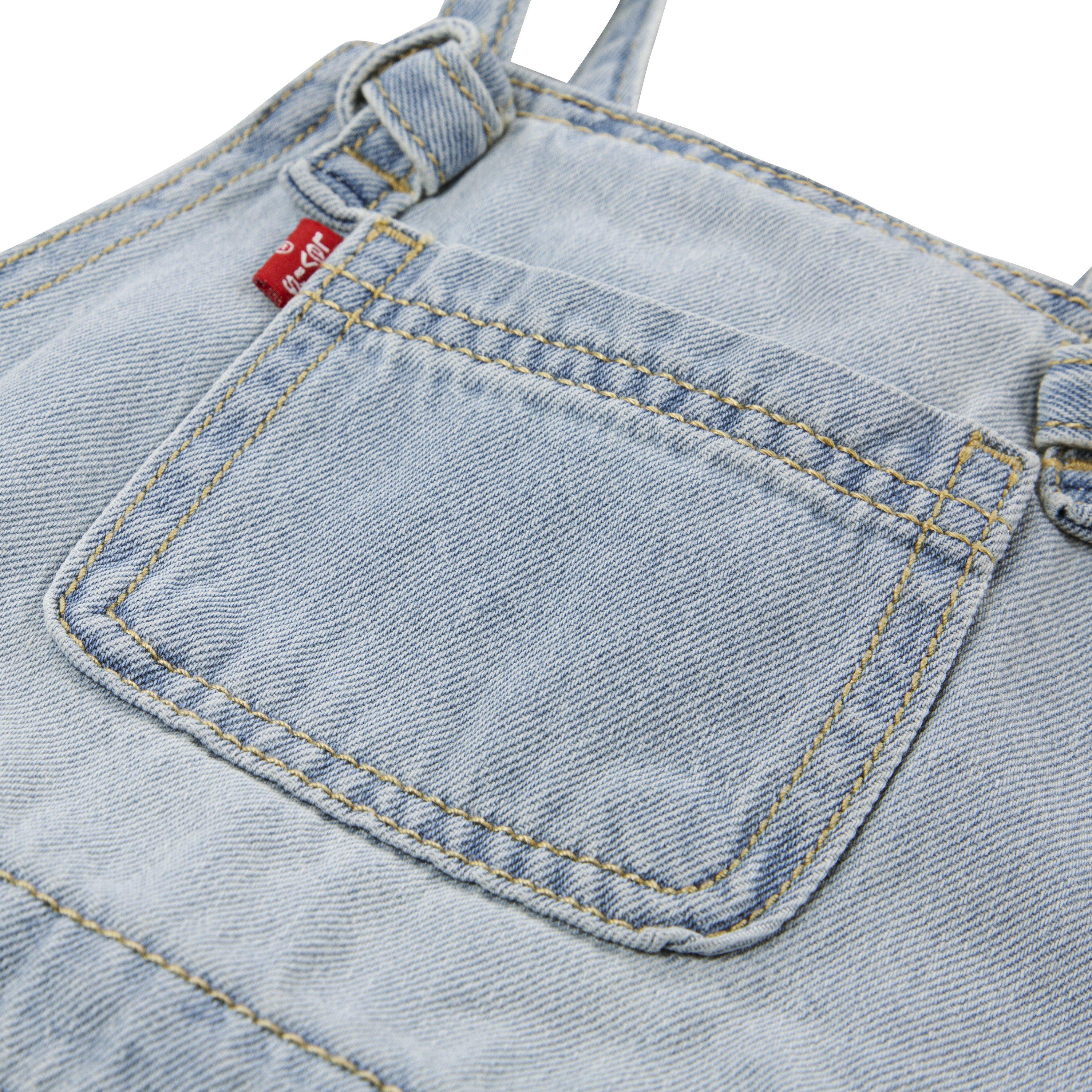 Levi's Infant Girls' Knot Strap Light Blue Wash Denim Shortalls - LIGHT BLUE Thumbnail View 3