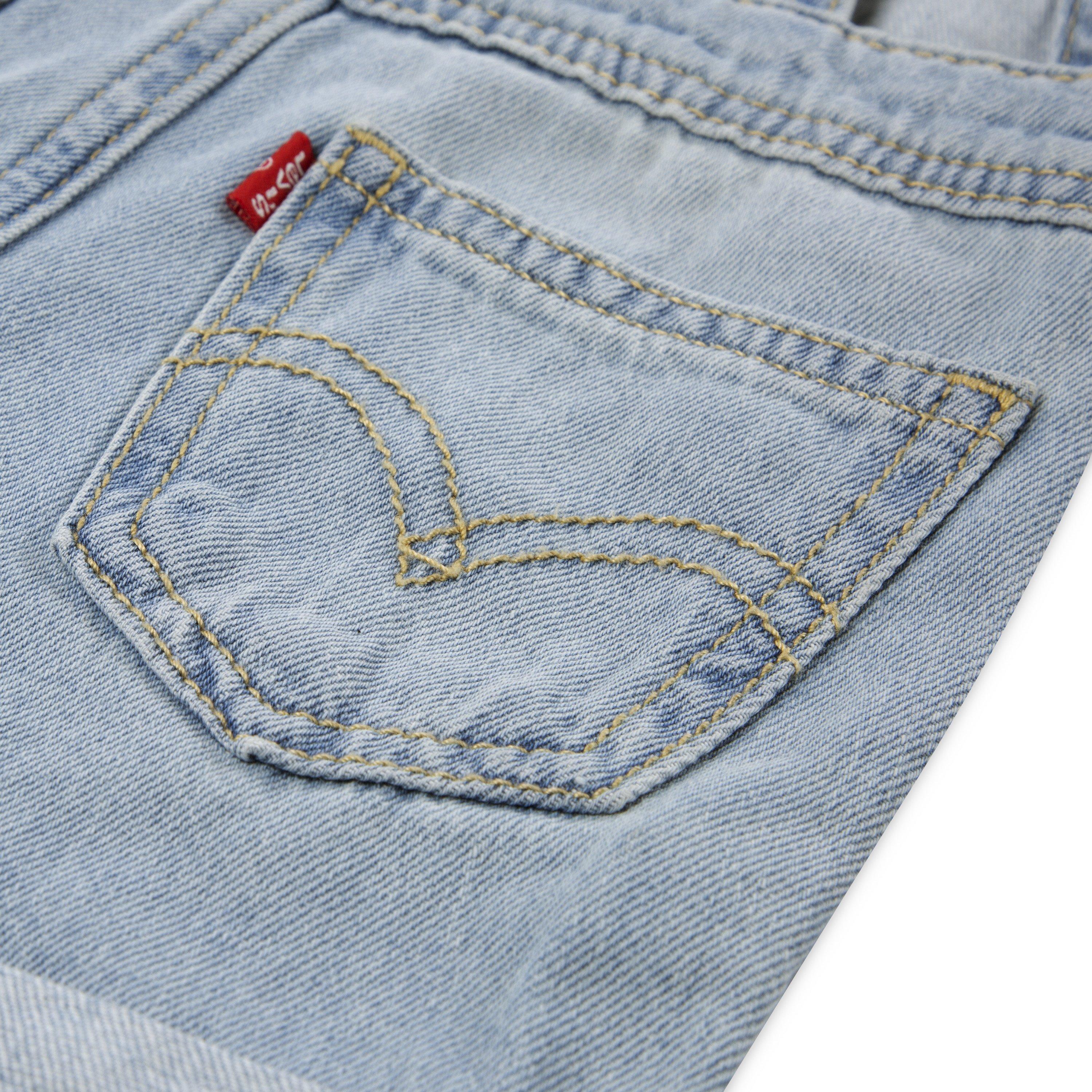 Levi's Infant Girls' Knot Strap Light Blue Wash Denim Shortalls - LIGHT BLUE Thumbnail View 4