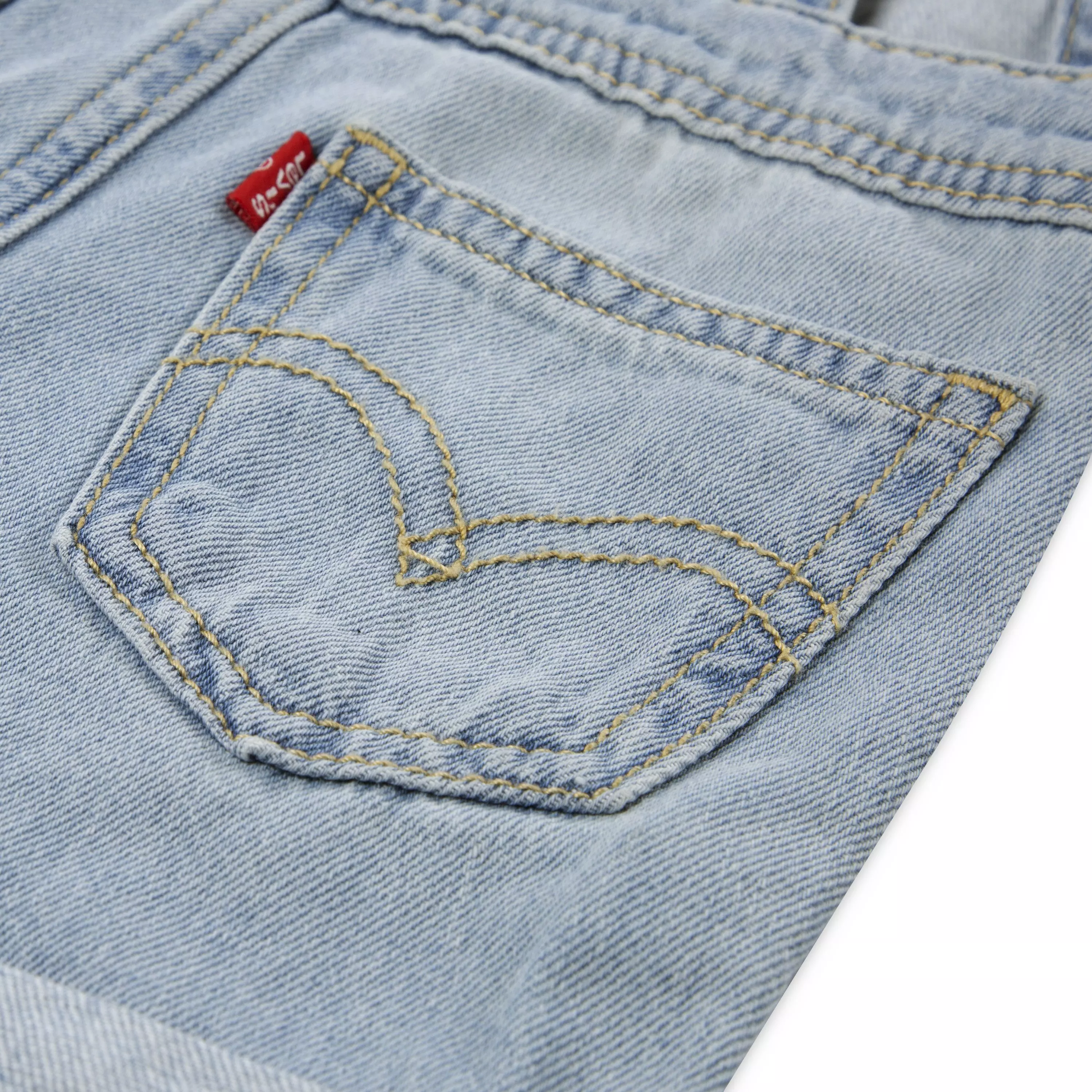 Levi's Infant Girls' Knot Strap Light Blue Wash Denim Shortalls - LIGHT BLUE