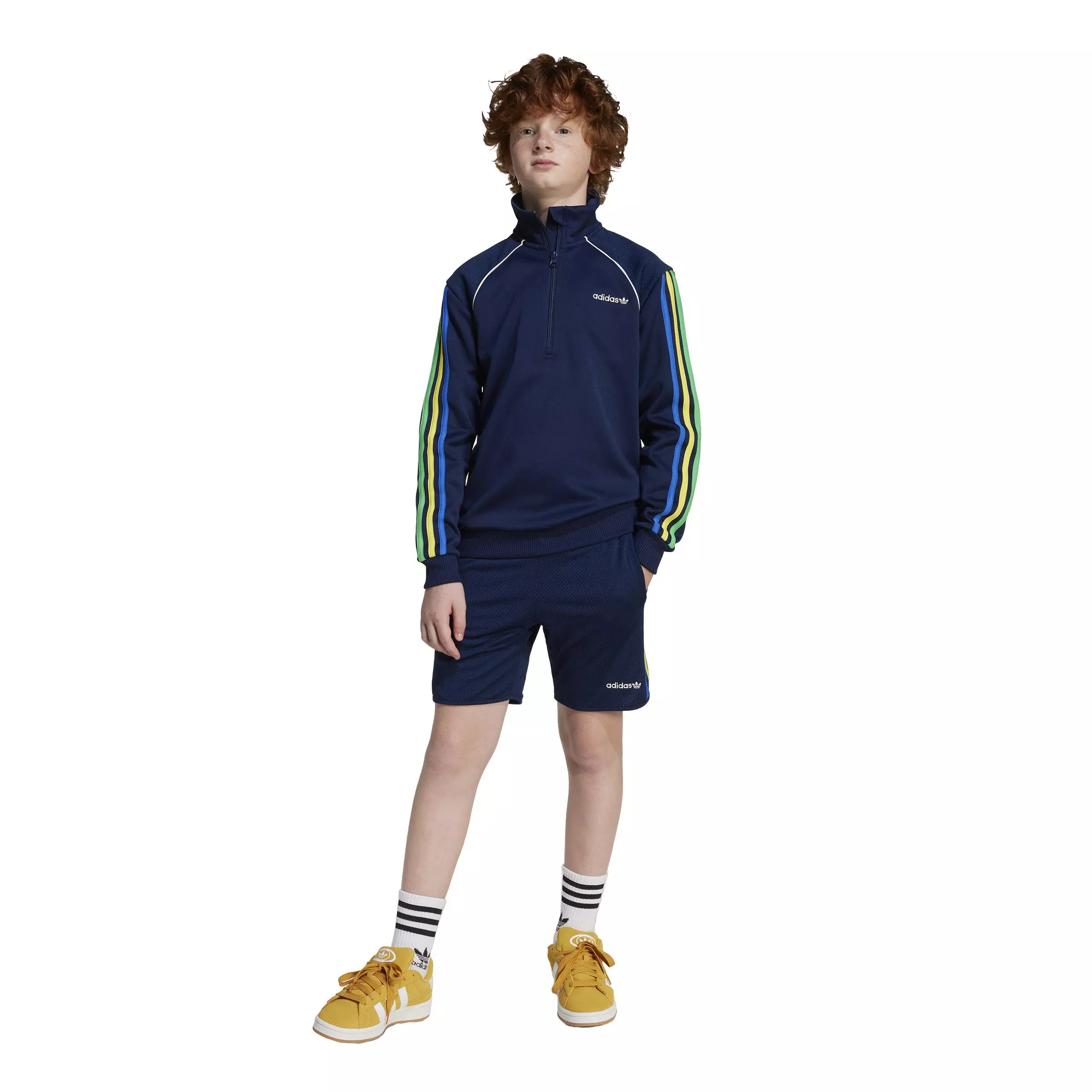 adidas Originals Big Kids' Retro Shorts - Blue - BLUE