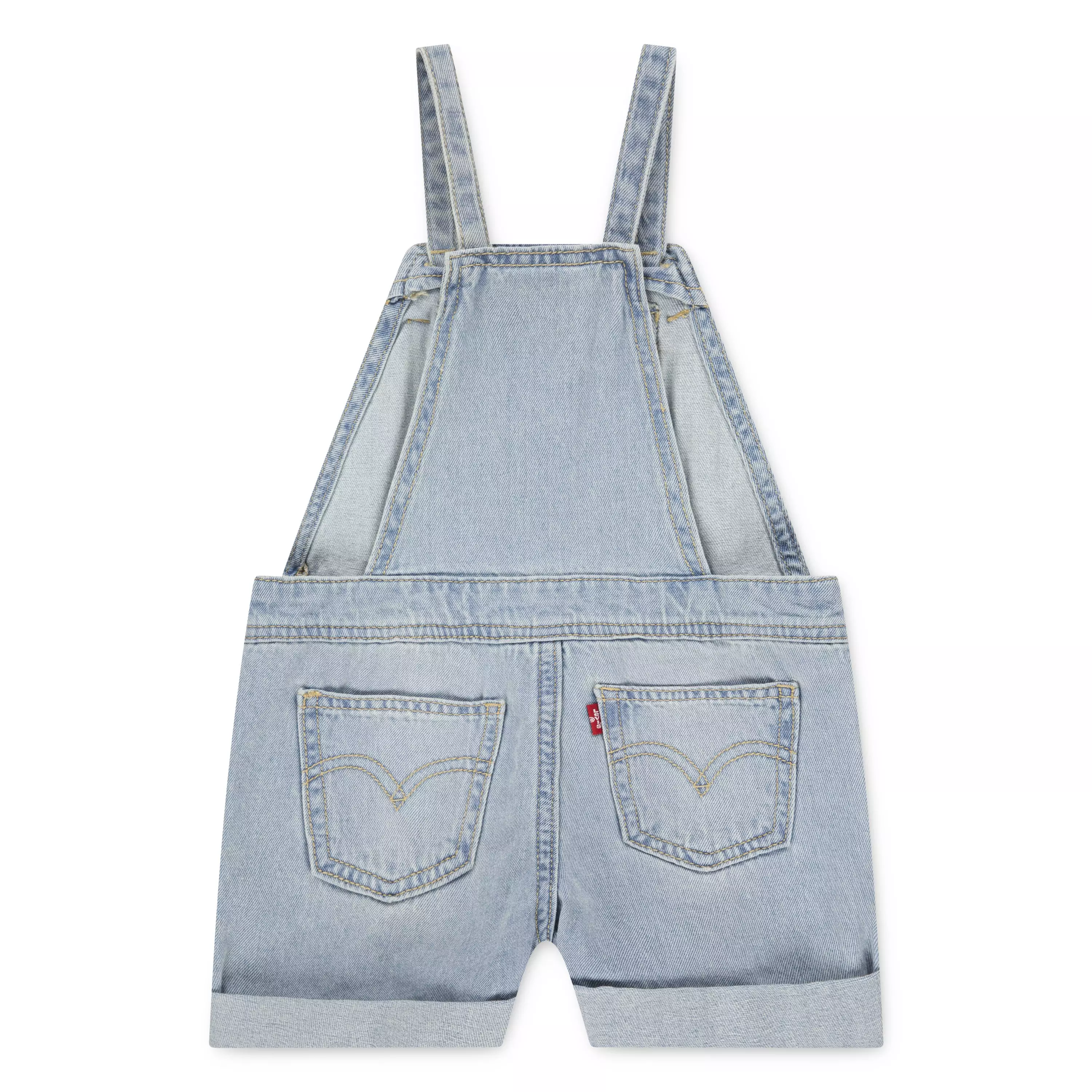 Levi's Toddler Girls' Knot Strap Light Blue Wash Denim Shortalls - LIGHT BLUE