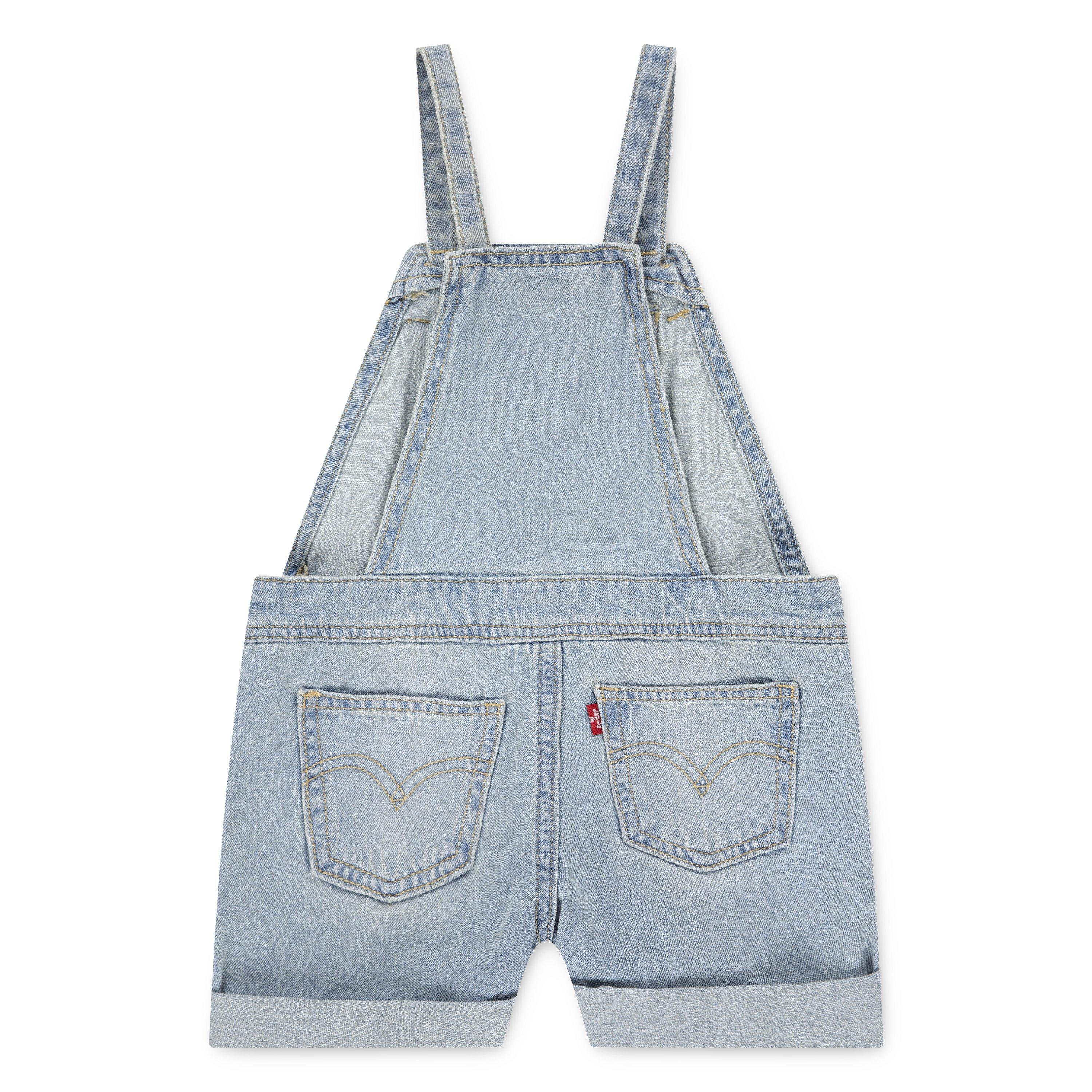 Levi's Knot Strap Toddler Girls' Light Blue Wash Denim Shortalls