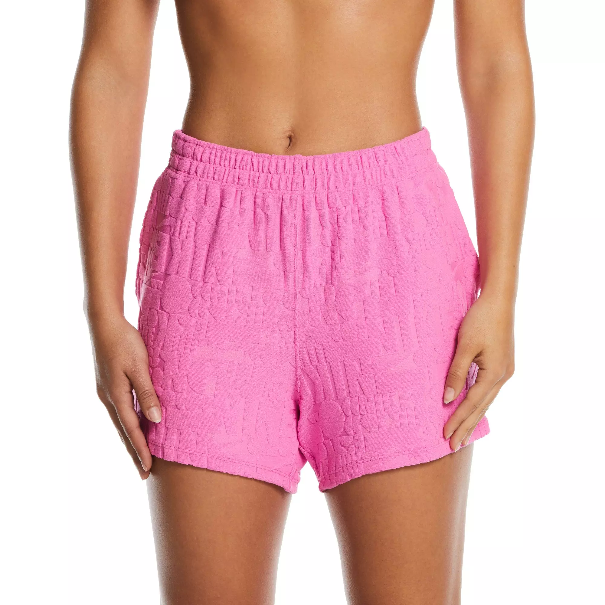 Nike Women's Swim Retro Flow Cover-Up Shorts - PINK