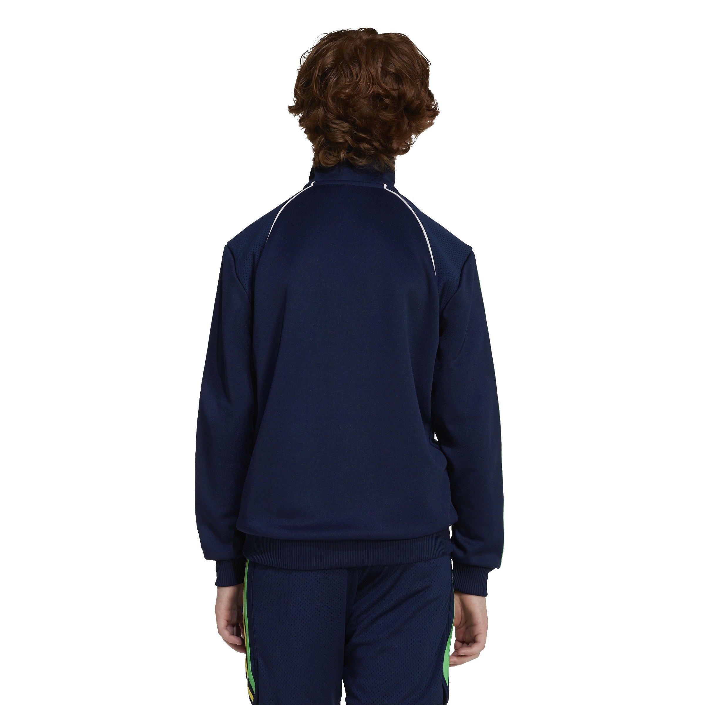 adidas Originals Big Kids' Blue Half Zip Sweatshirt