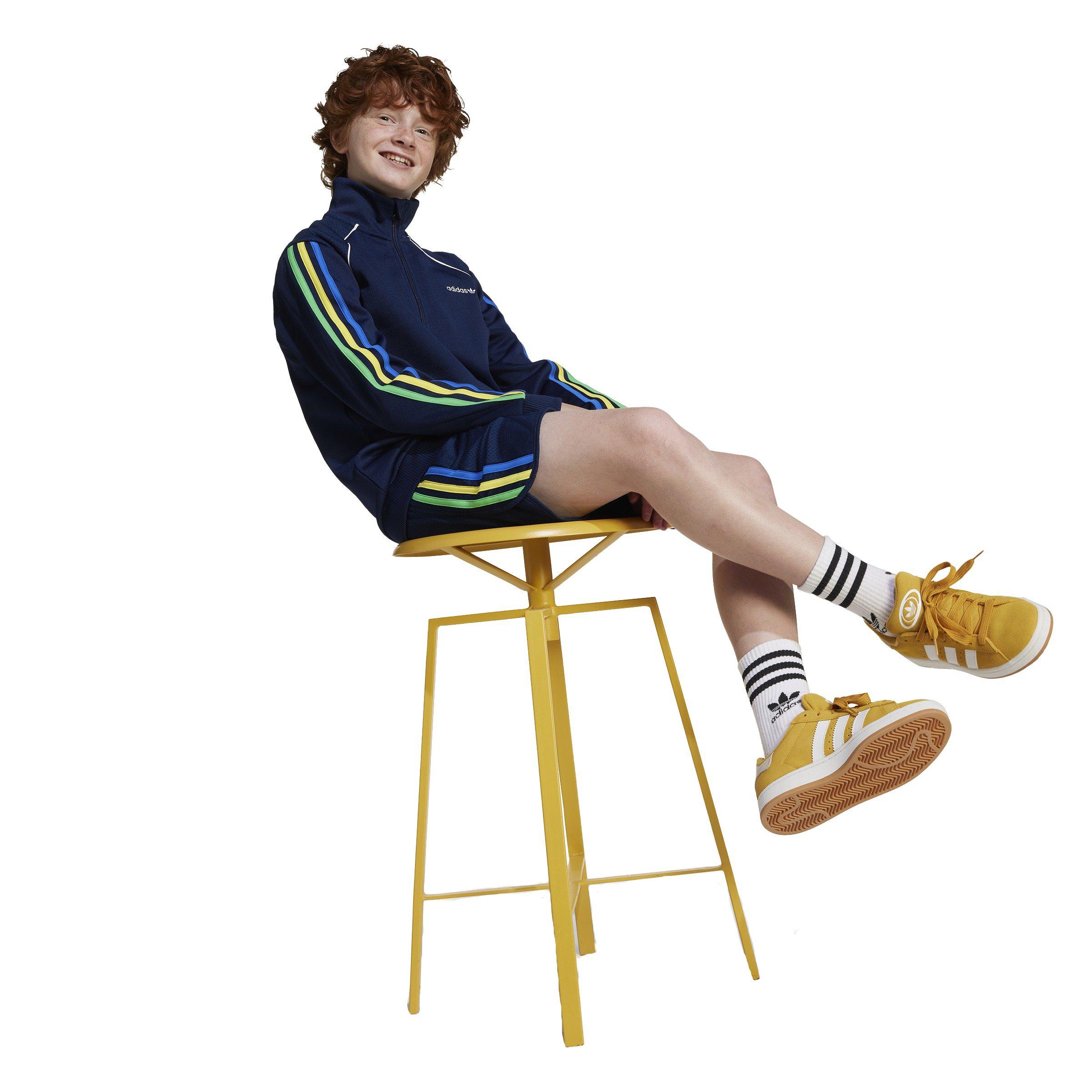 adidas Originals Big Kids' Blue Half Zip Sweatshirt