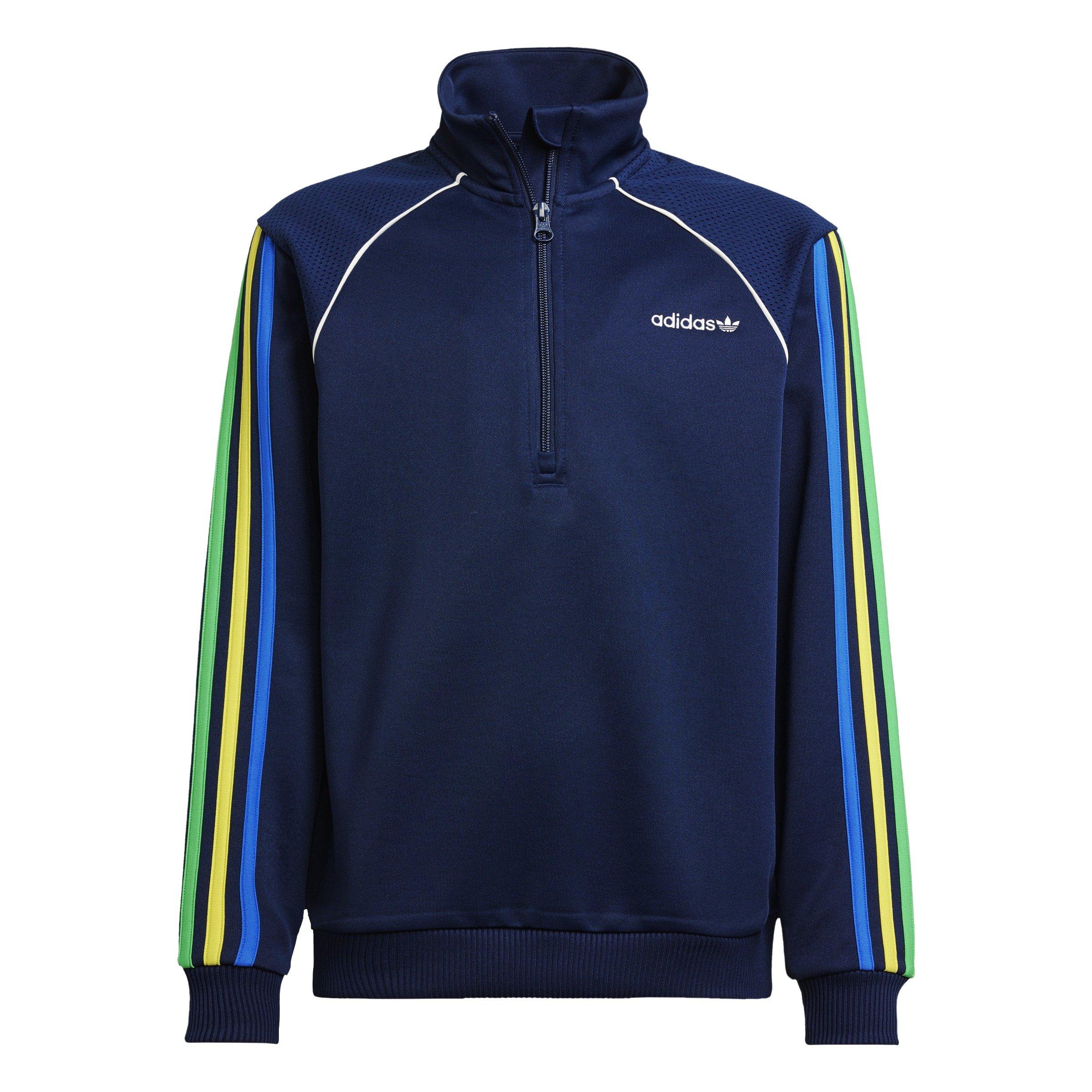 adidas Originals Big Kids' Blue Half Zip Sweatshirt