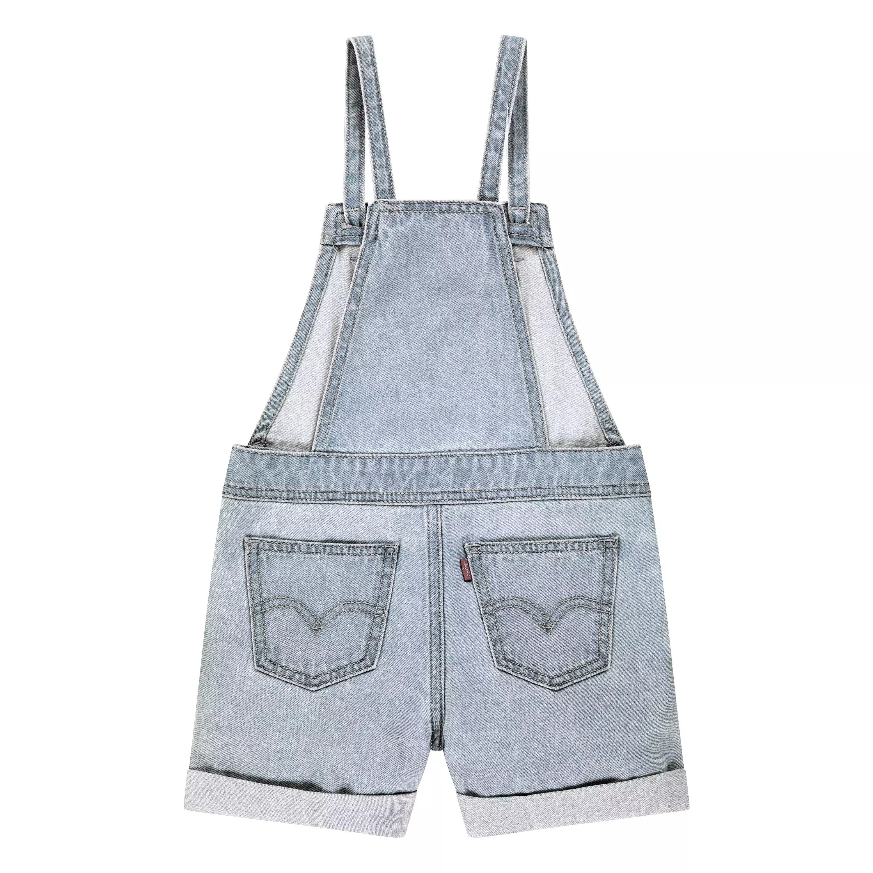Levi's Little Girls' Knot Strap Light Blue Wash Denim Shortalls - LIGHT BLUE