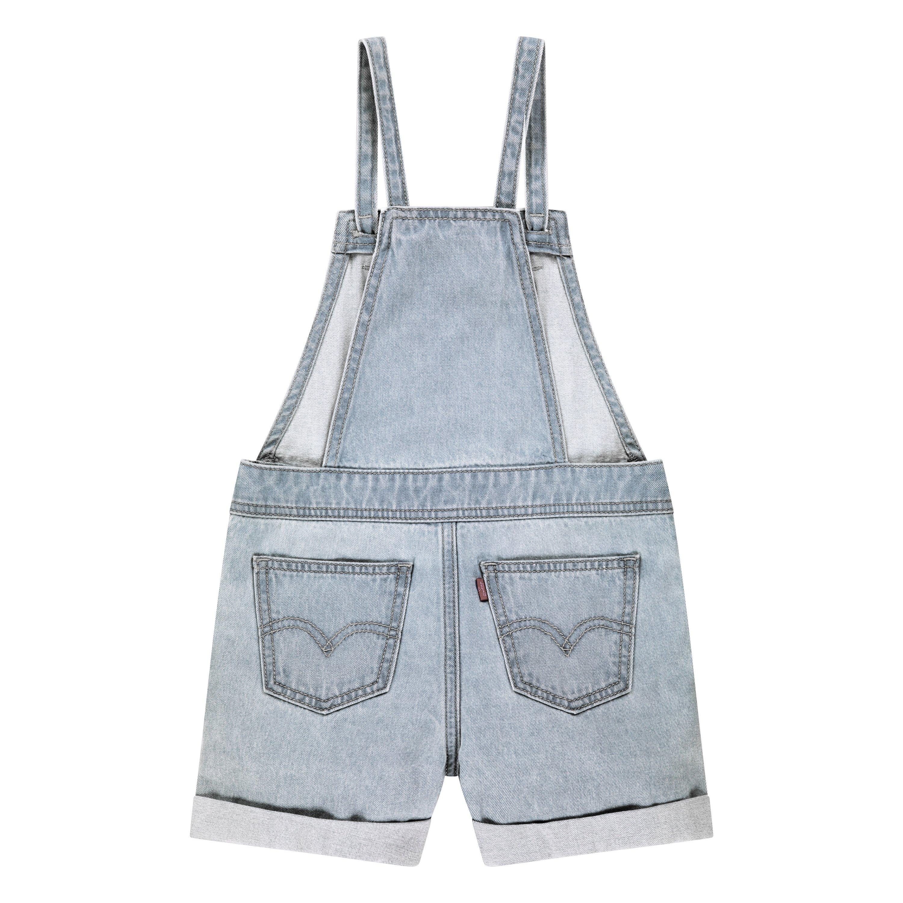 Levi's Knot Strap Little Girls' Light Blue Wash Denim Shortalls