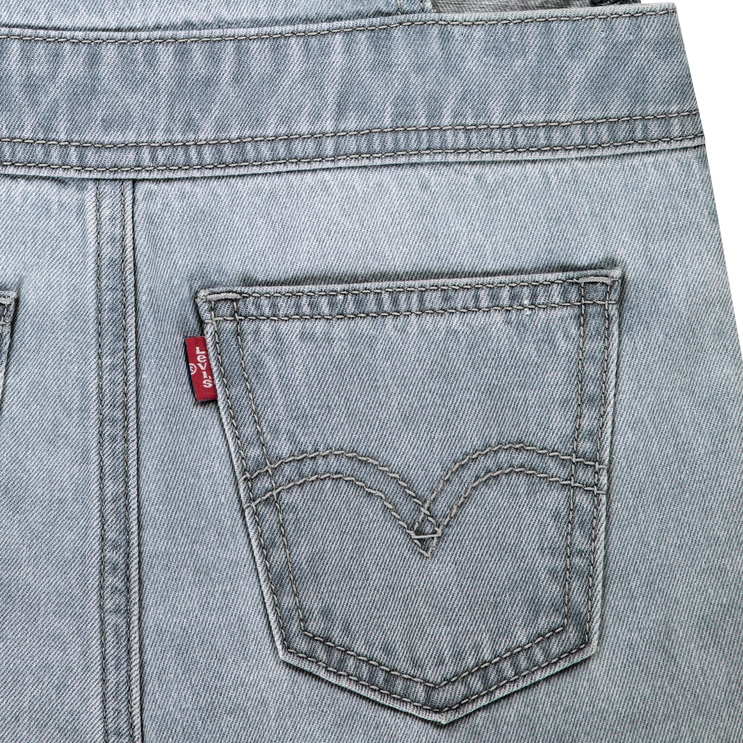 Levi's Little Girls' Knot Strap Light Blue Wash Denim Shortalls - LIGHT BLUE