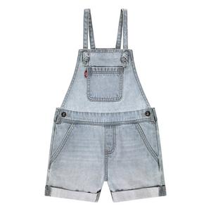 Levi's Little Girls' Knot Strap Light Blue Wash Denim Shortalls