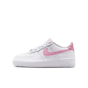 Nike Air Force 1 "White/White/Pink Rise" Grade School Girls' Shoe