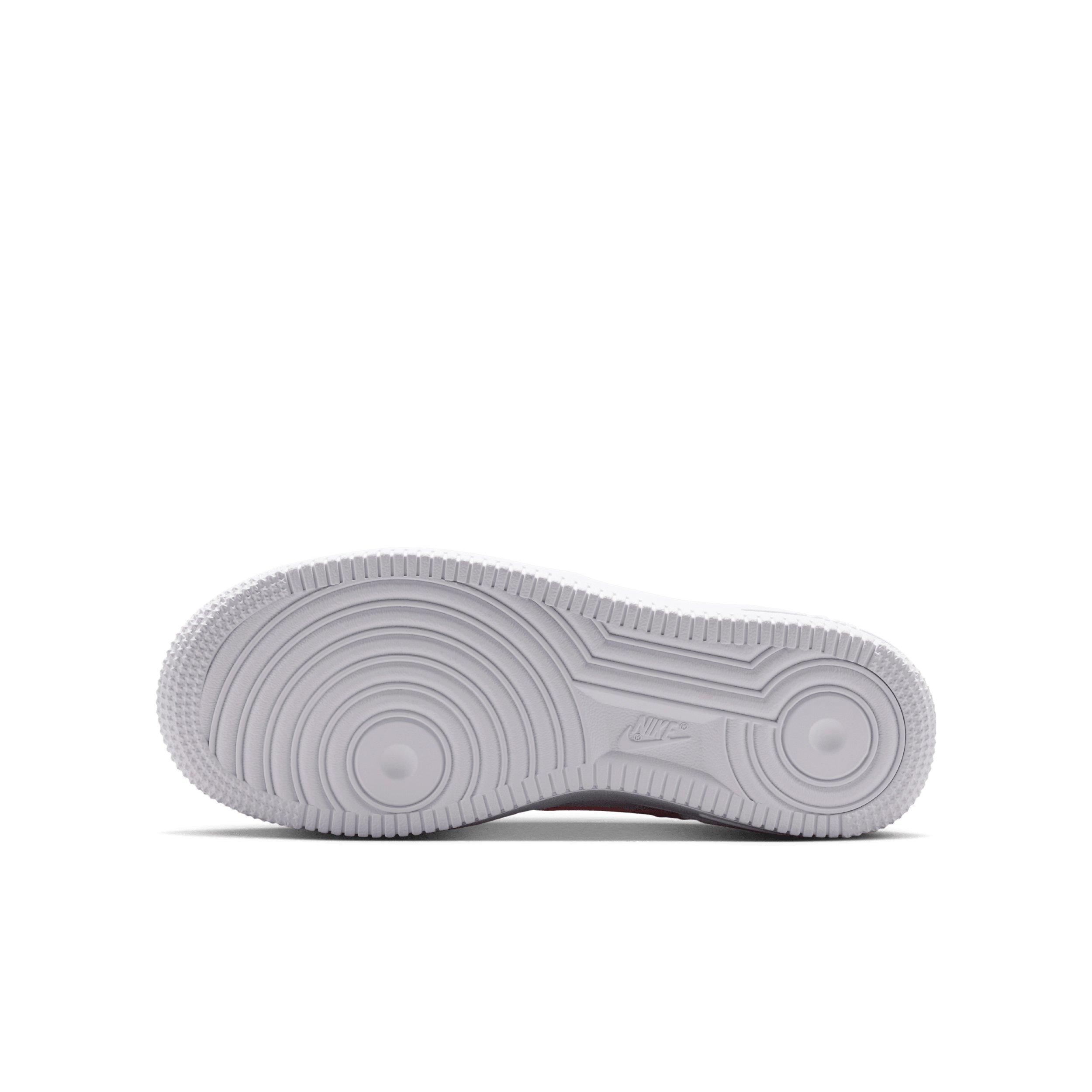 Nike Air Force 1 "White/White/Pink Rise" Grade School Girls' Shoe - WHITE/WHITE/PINK Thumbnail View 6
