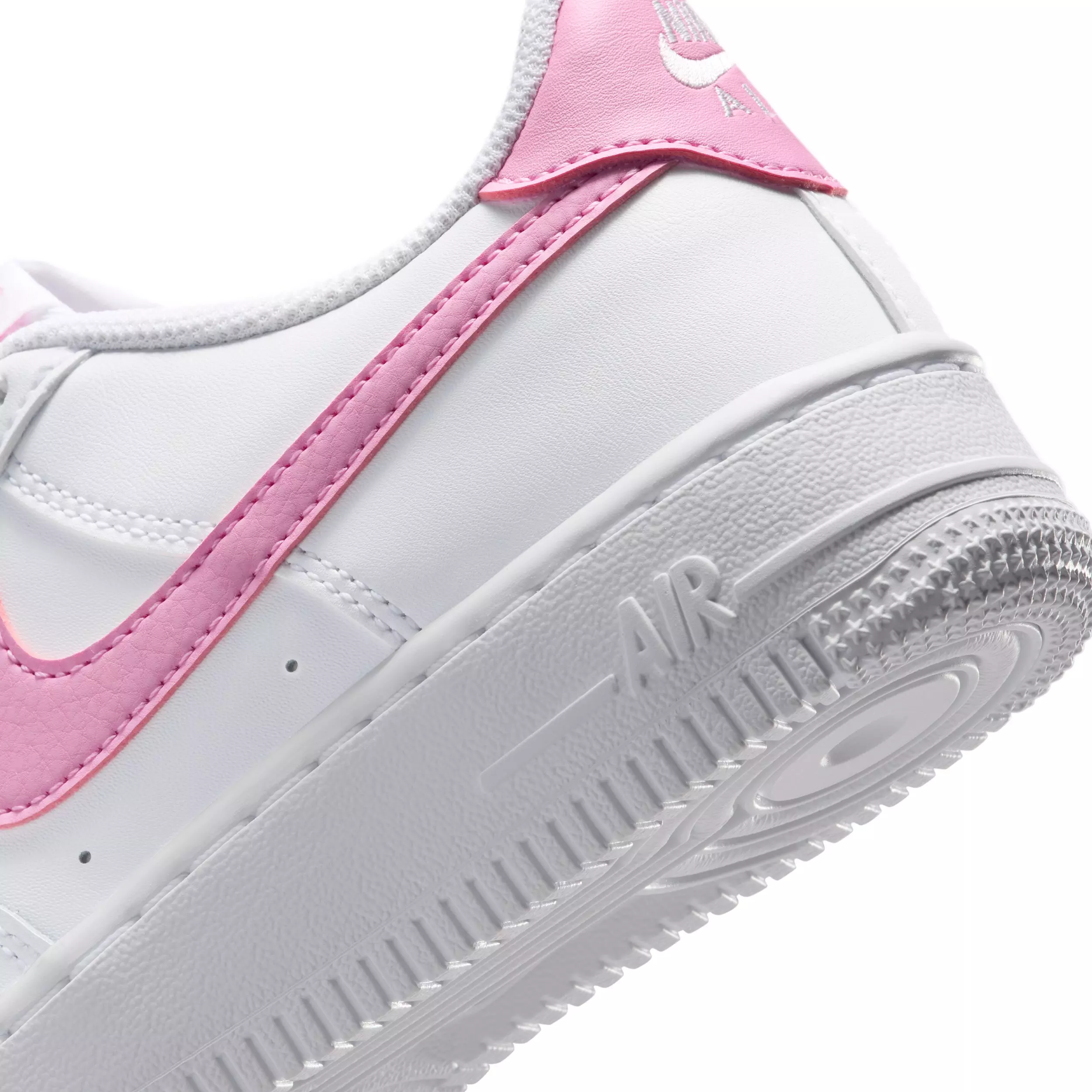 Nike Air Force 1 "White/White/Pink Rise" Grade School Girls' Shoe - WHITE/WHITE/PINK