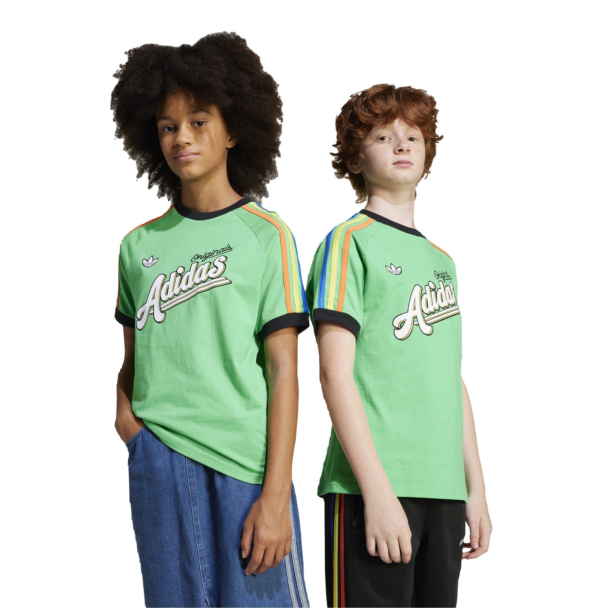 adidas Originals 3-Stripes Big Kids' Green T-Shirt