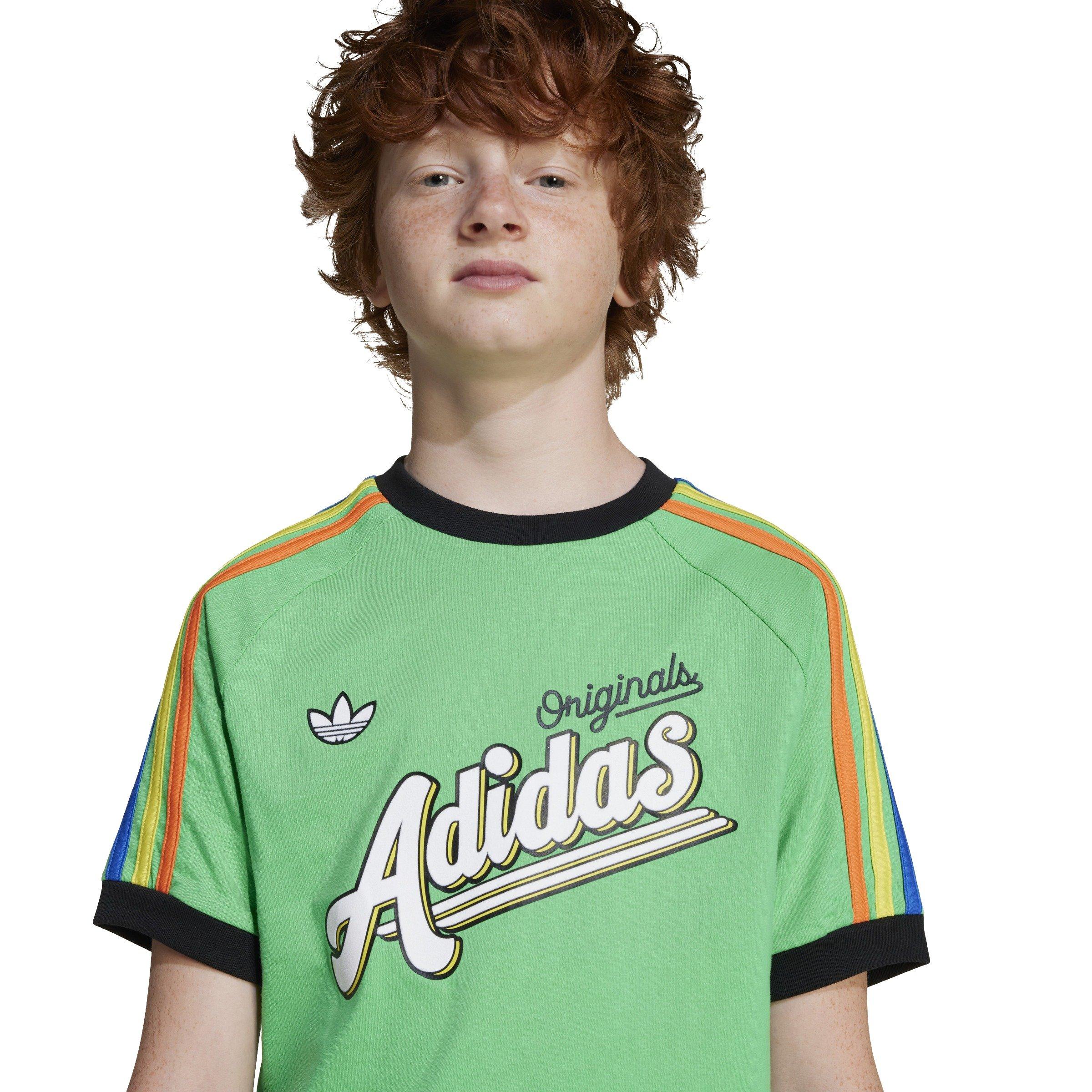 adidas Originals 3-Stripes Big Kids' Green T-Shirt