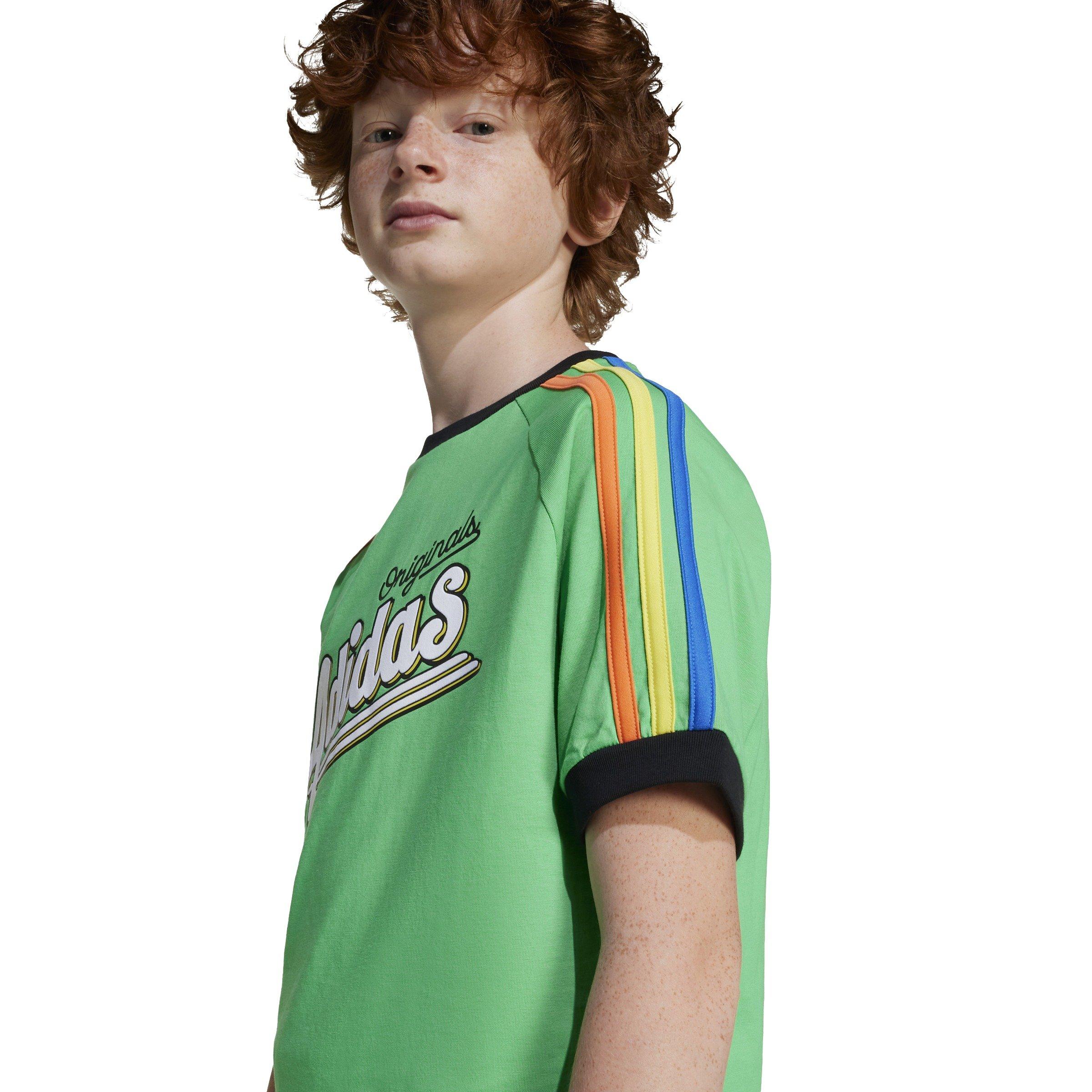 adidas Originals 3-Stripes Big Kids' Green T-Shirt