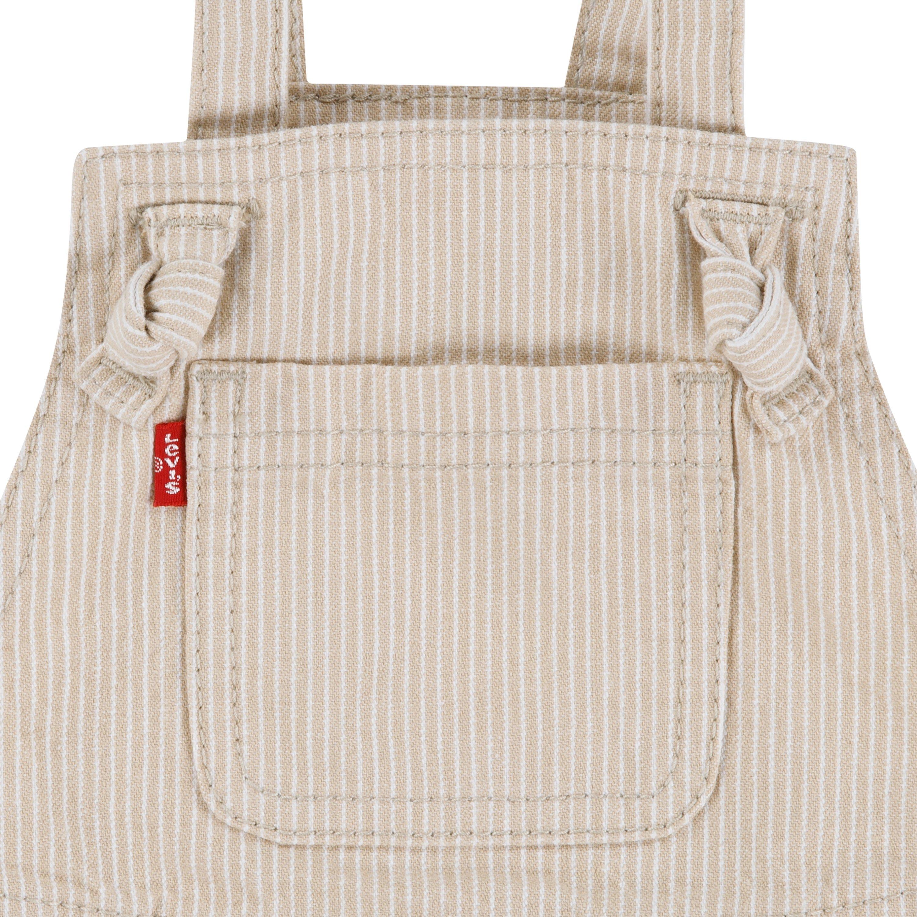 Levi's Knot Strap Infant Girls' Cream Wash Denim Shortalls