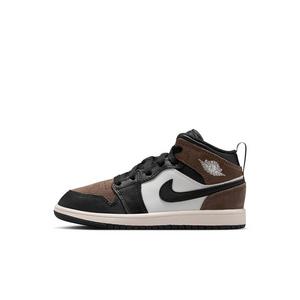 Jordan 1 Mid "Black/Palomino/University Red/Phantom" Preschool Boys' Shoe - BLACK/PALOMINO/RED/PHANTOM
