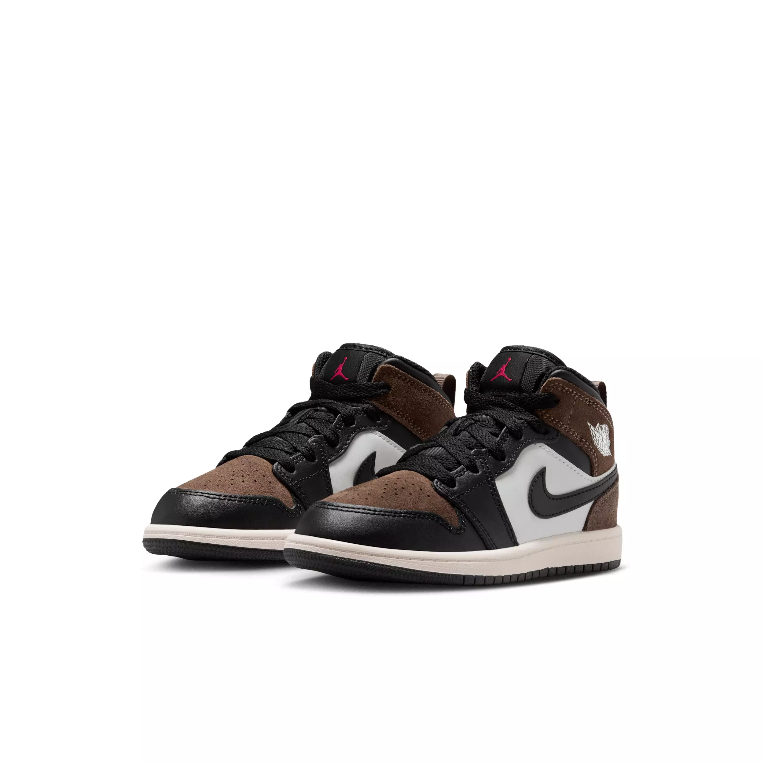 Jordan 1 Mid "Black/Palomino/University Red/Phantom" Preschool Boys' Shoe - BLACK/PALOMINO/RED/PHANTOM