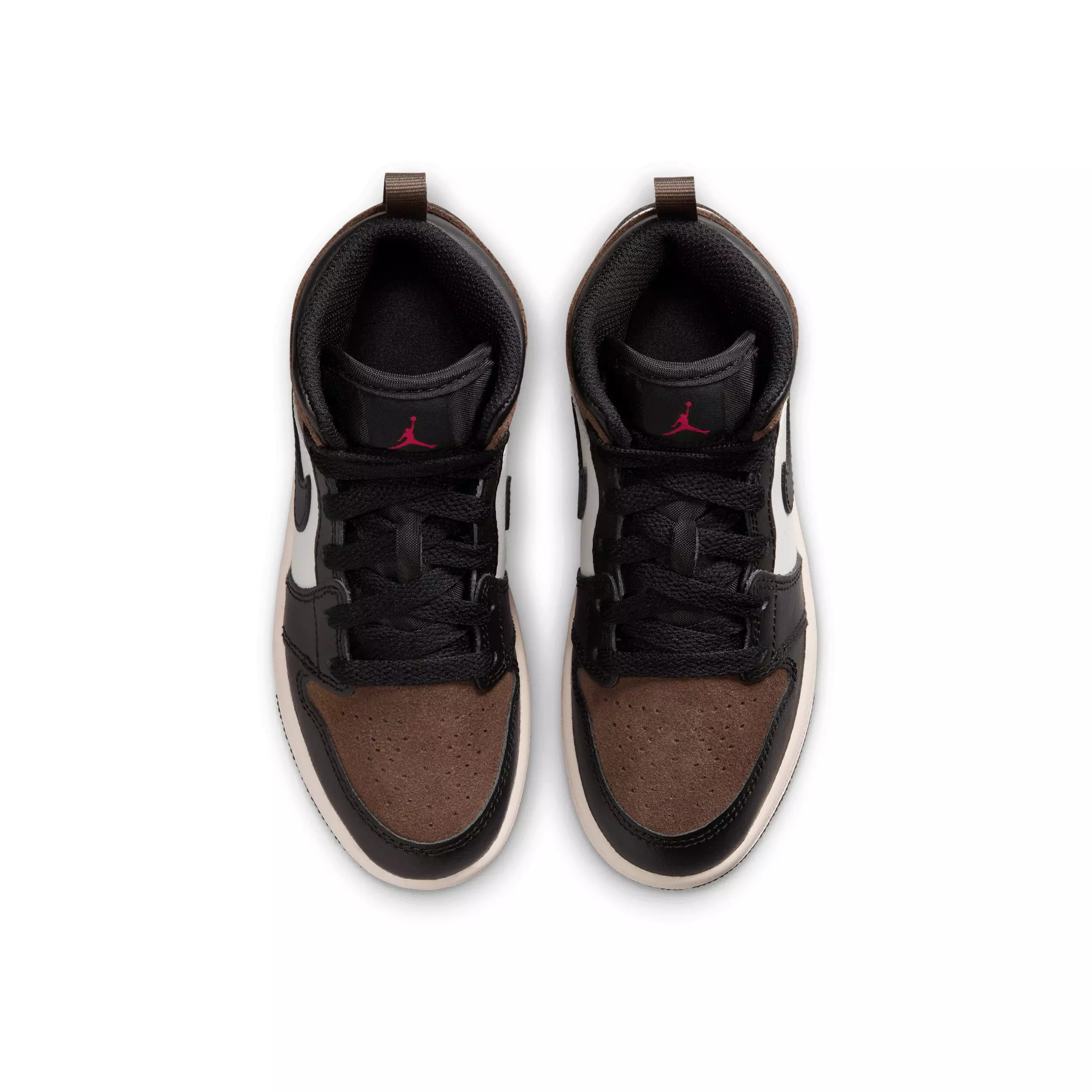 Jordan 1 Mid "Black/Palomino/University Red/Phantom" Preschool Boys' Shoe - BLACK/PALOMINO/RED/PHANTOM