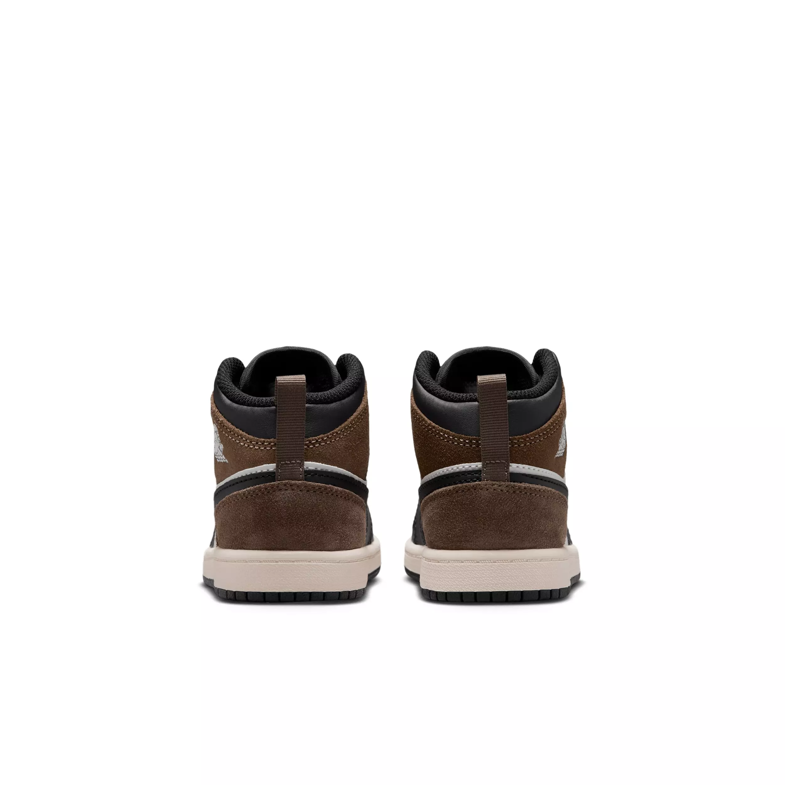 Jordan 1 Mid "Black/Palomino/University Red/Phantom" Preschool Boys' Shoe - BLACK/PALOMINO/RED/PHANTOM