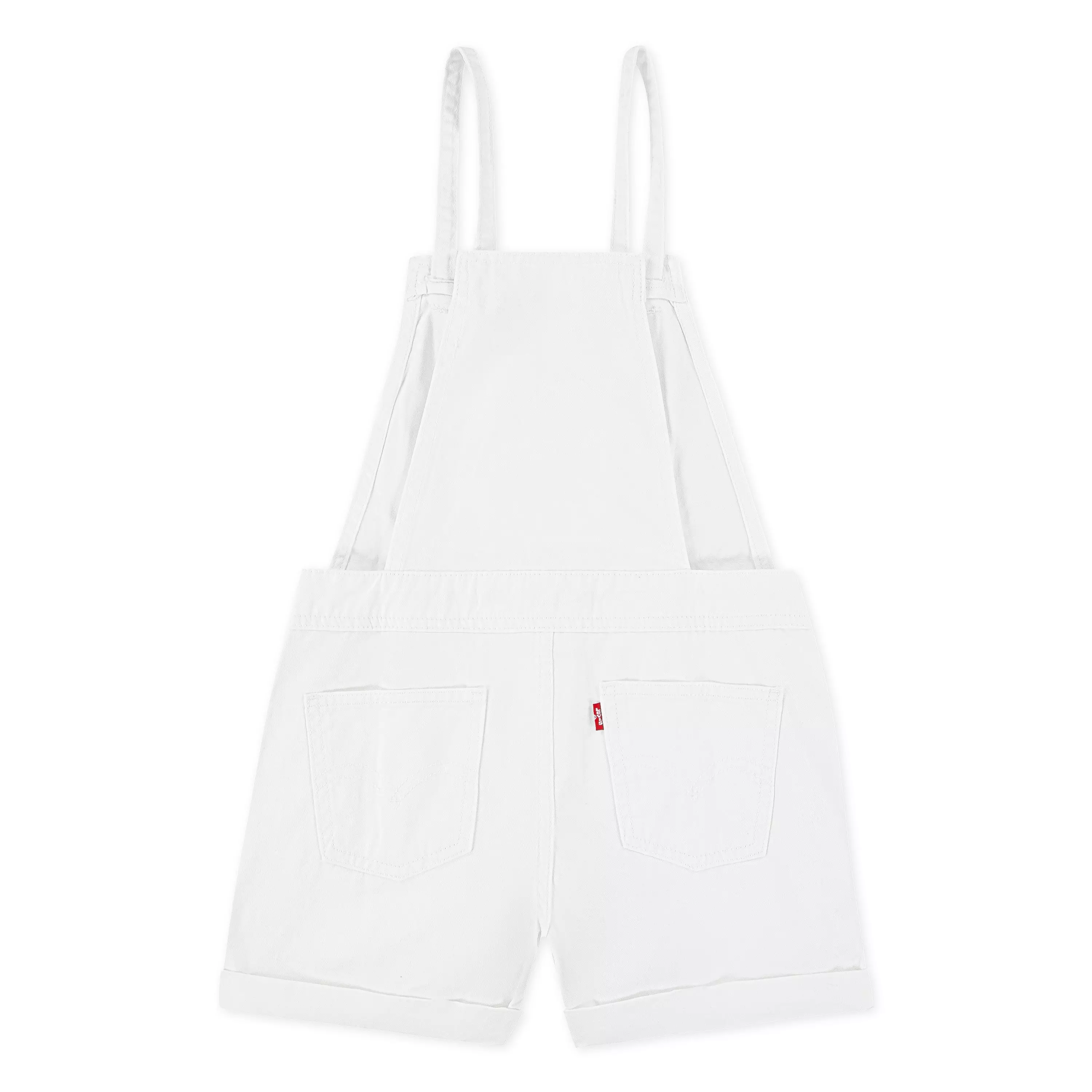 Levi's Big Girls' Knot Strap White Wash Denim Shortalls - WHITE