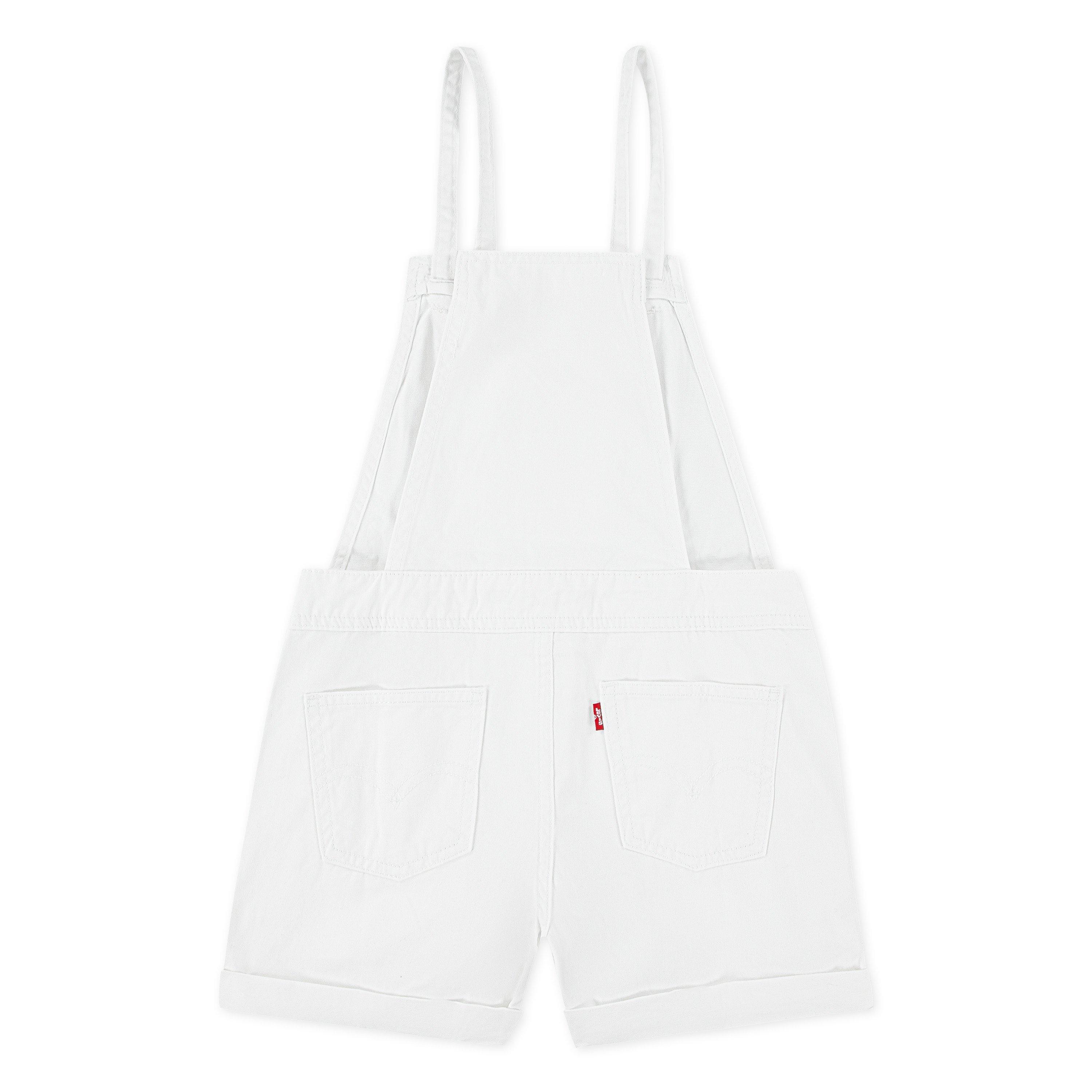 Levi's Knot Strap Big Girls' White Wash Denim Shortalls