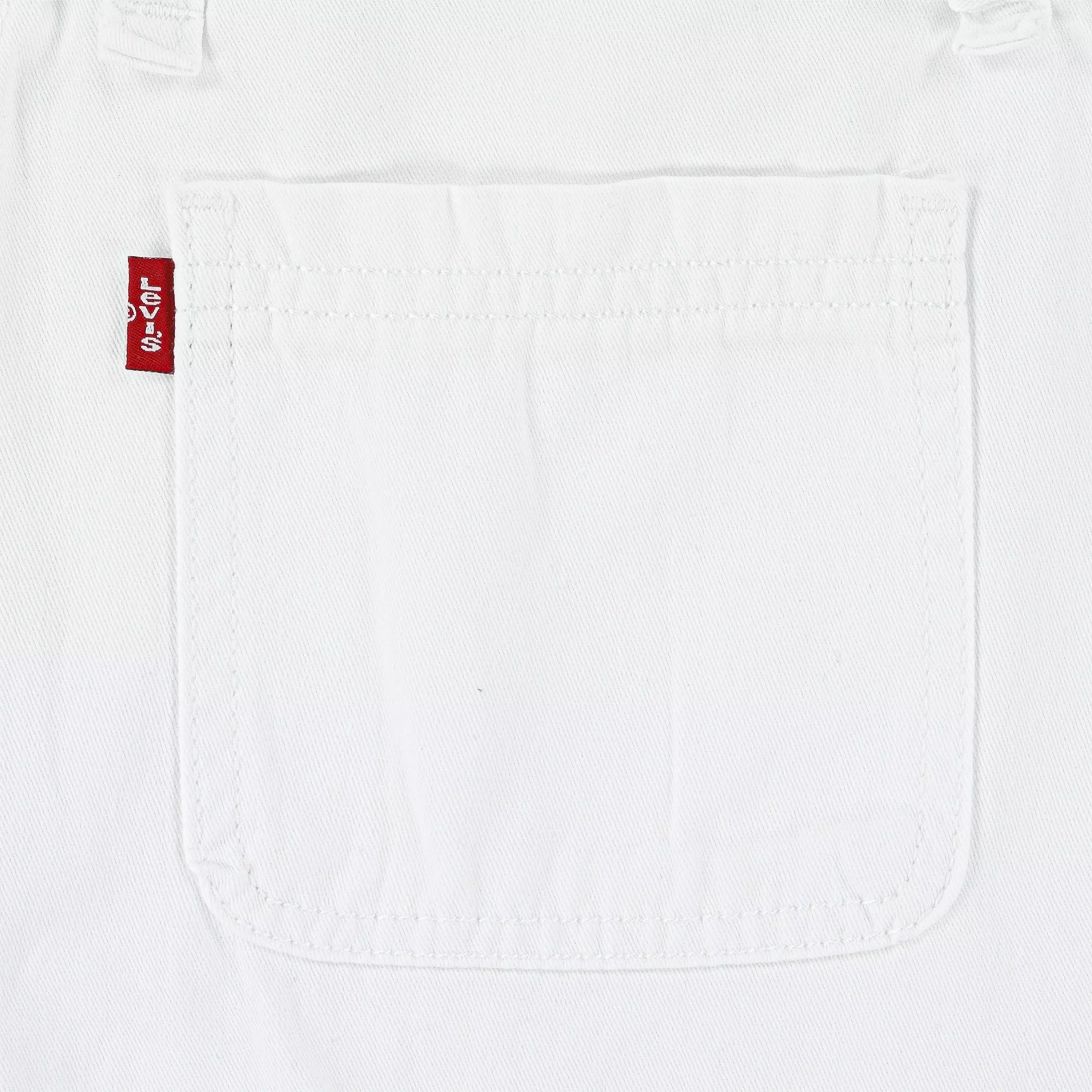 Levi's Big Girls' Knot Strap White Washed Denim Shortalls - WHITE