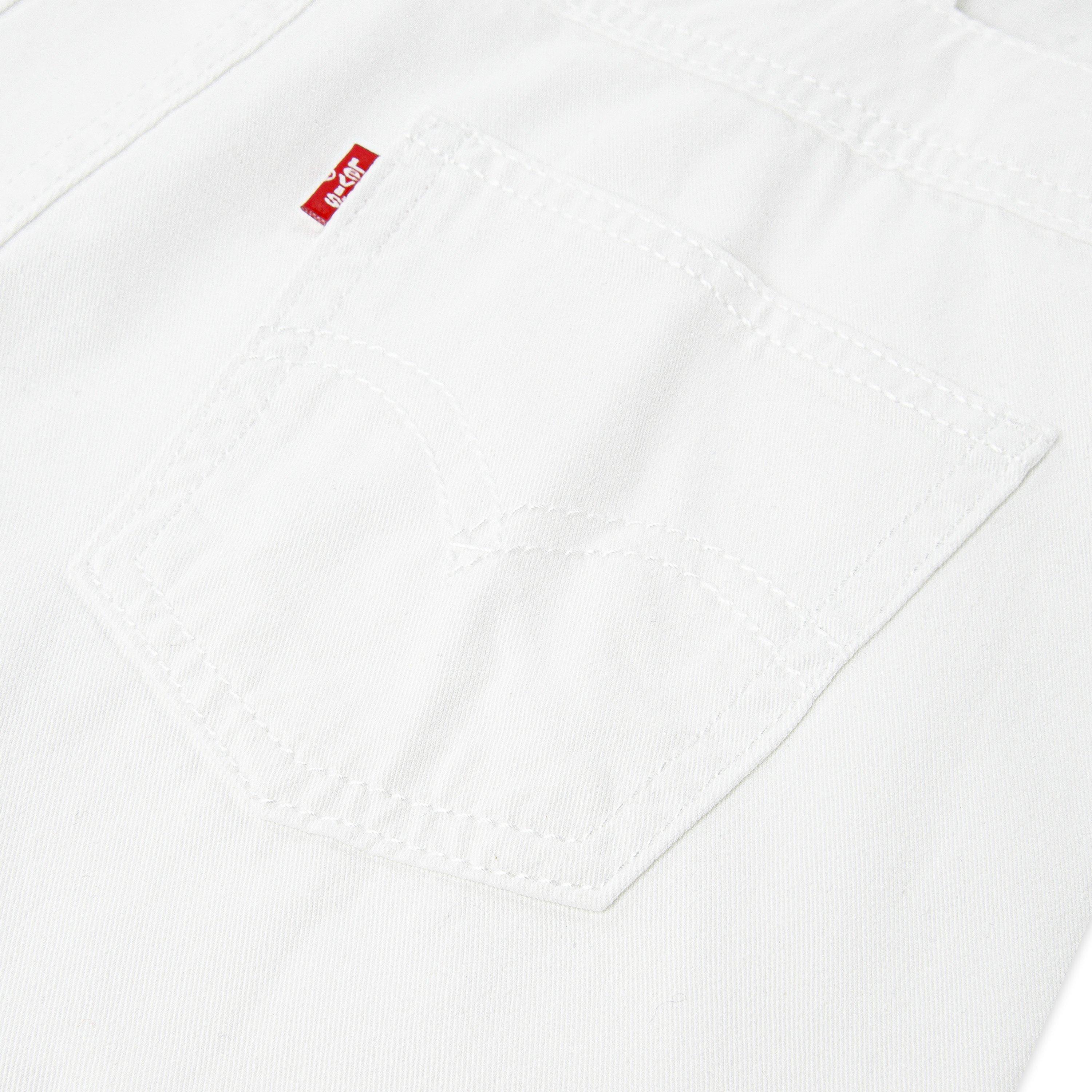 Levi's Big Girls' Knot Strap White Wash Denim Shortalls - WHITE Thumbnail View 4